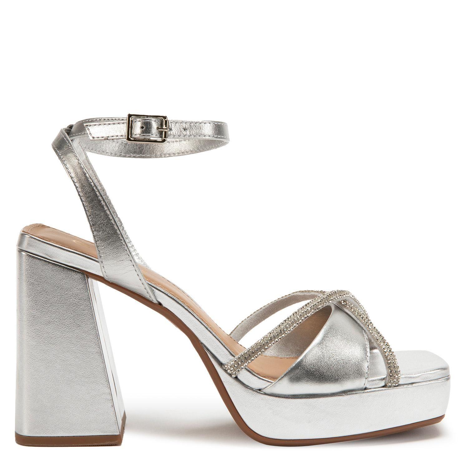 Sandalia de cuero mujer Gacel Plateado Athena 0659448-0