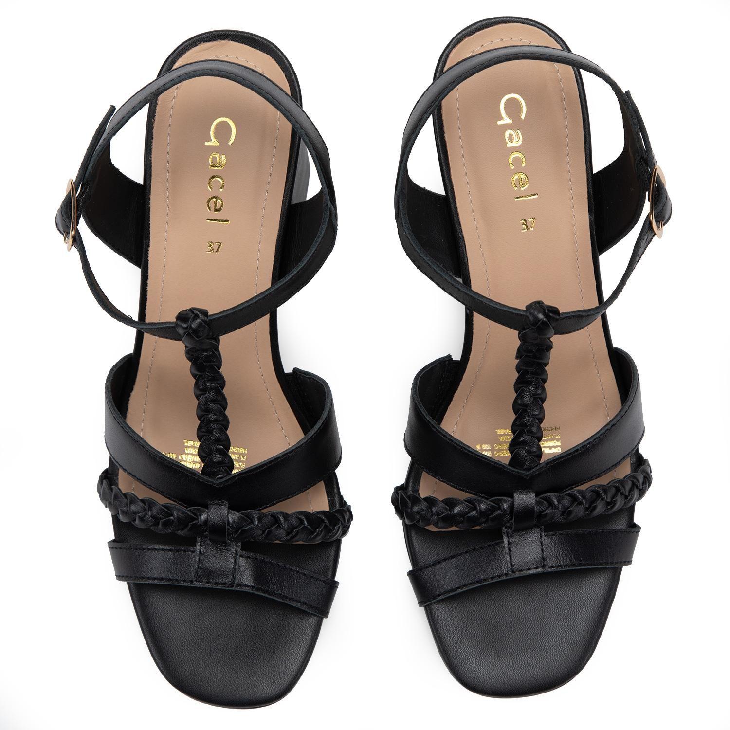 Sandalia de cuero mujer Gacel negro Judith 0661258-3
