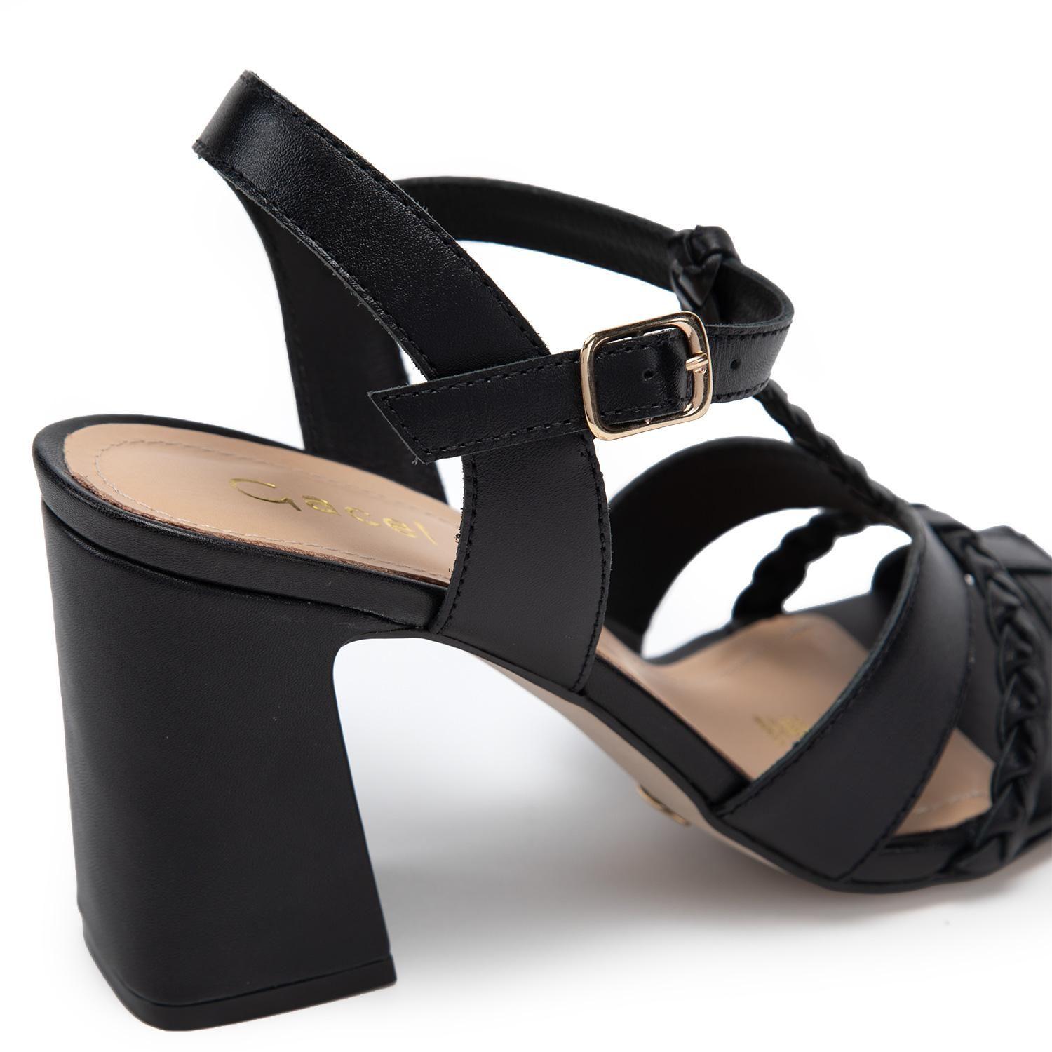 Sandalia de cuero mujer Gacel negro Judith 0661258-6