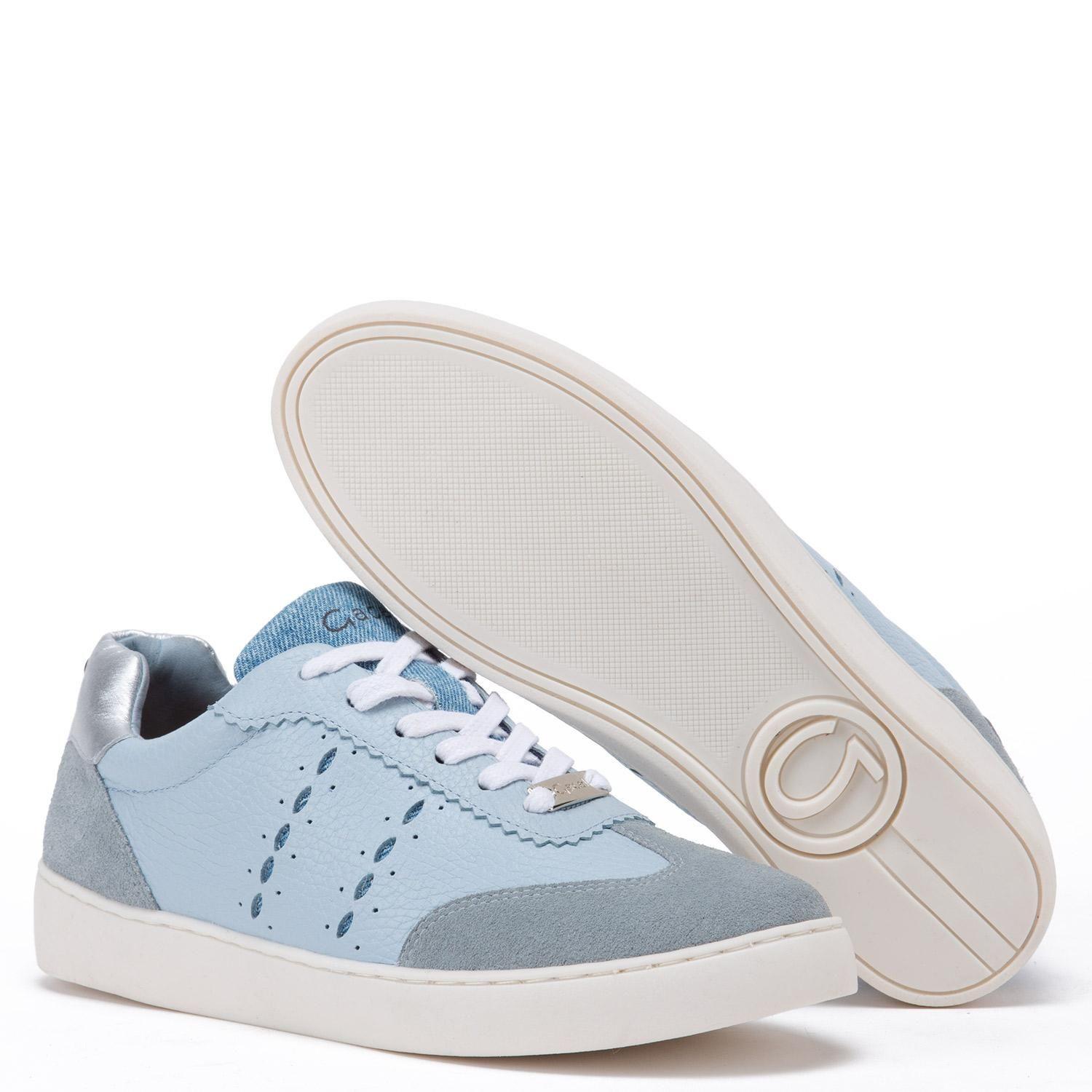 Zapatilla de cuero mujer Gacel celeste Michelle-3