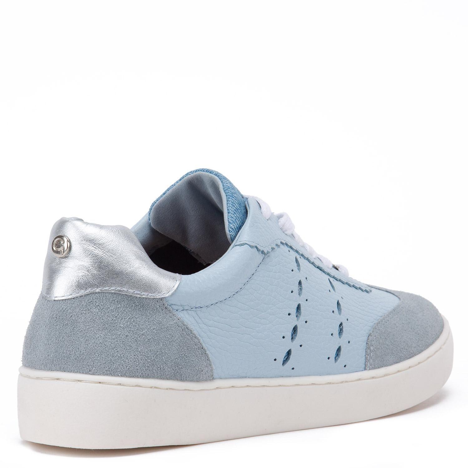 Zapatilla de cuero mujer Gacel celeste Michelle-4