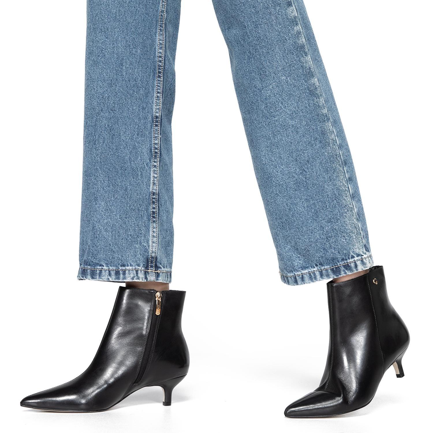 Botin de cuero mujer Gacel negro Clari 0661160-1