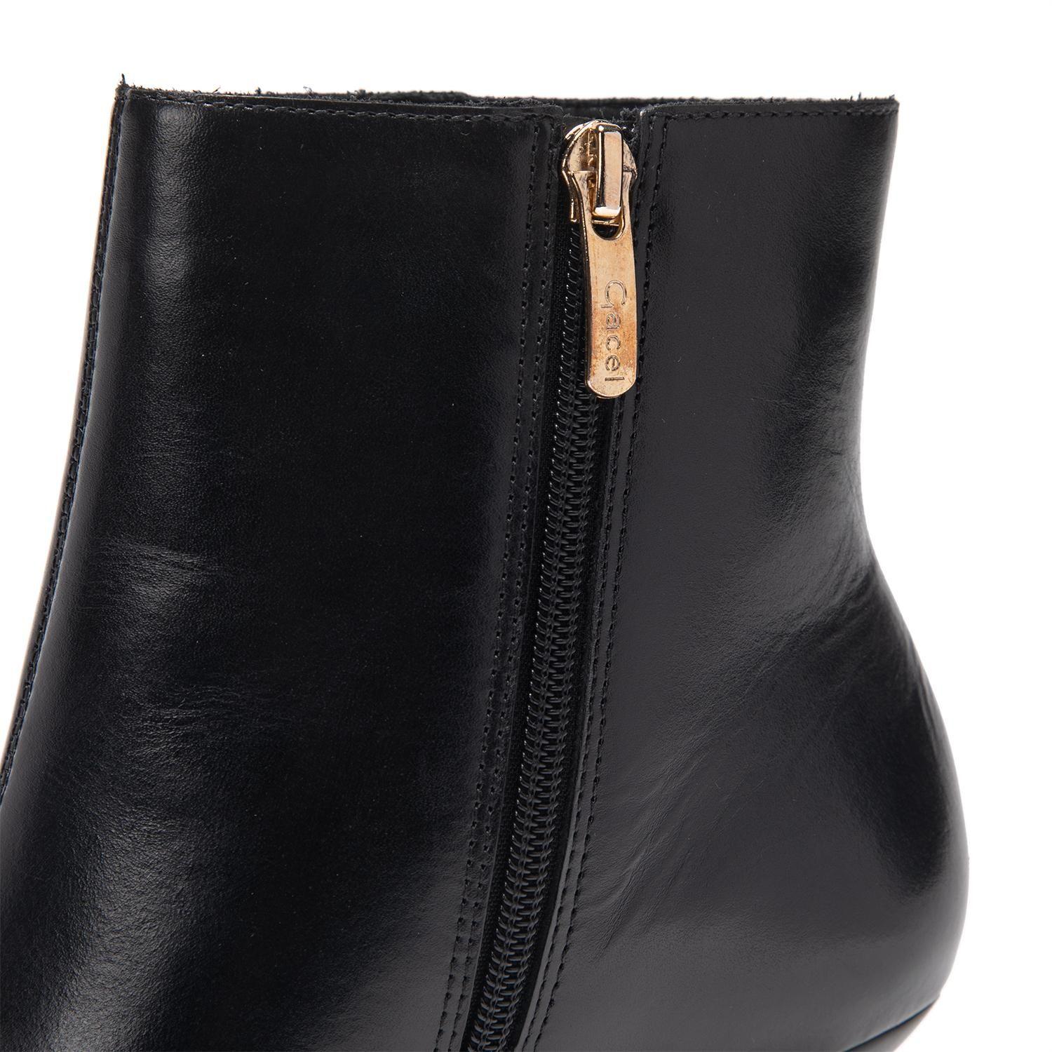 Botin de cuero mujer Gacel negro Clari 0661160-6