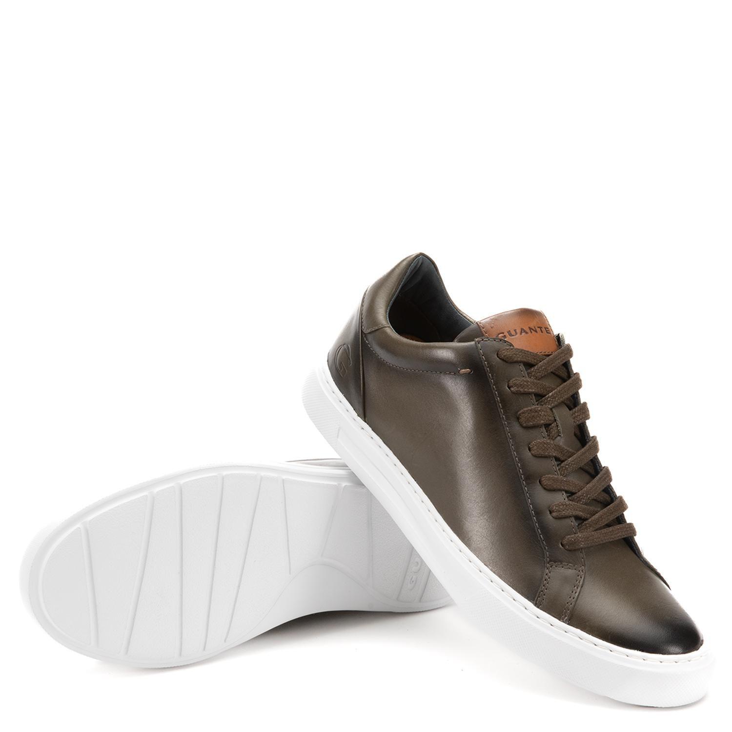 Zapatilla de cuero hombre Guante olivo Tokio-3