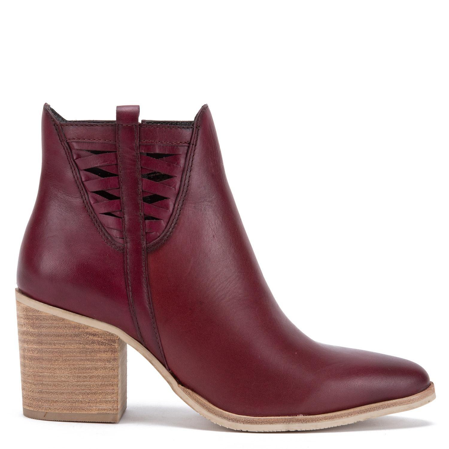Botin de cuero mujer Gacel Burdeo Bruna-0
