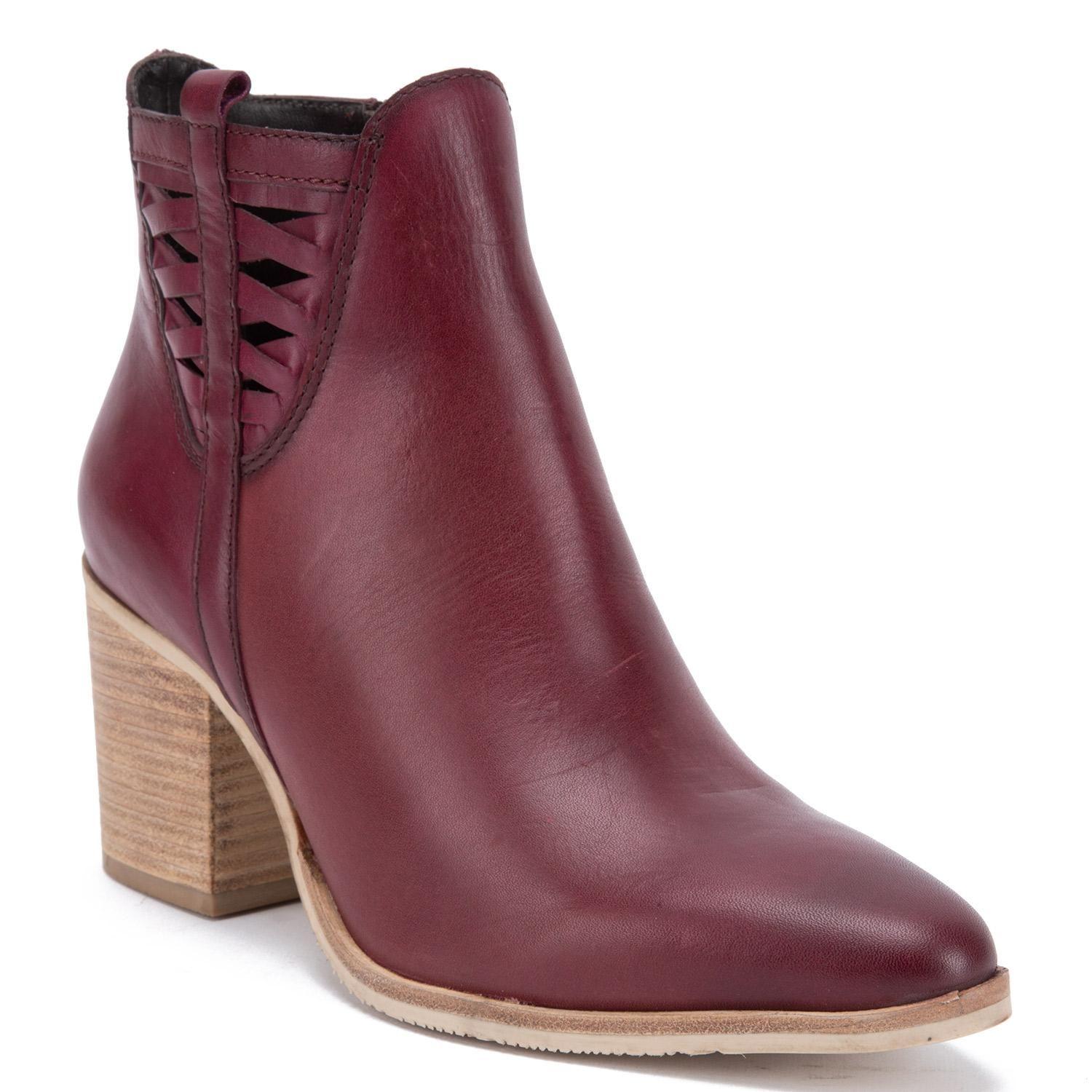 Botin de cuero mujer Gacel Burdeo Bruna-2