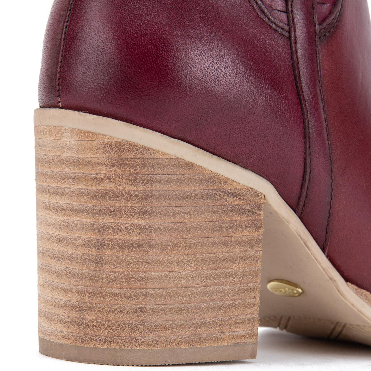 Botin de cuero mujer Gacel Burdeo Bruna-3