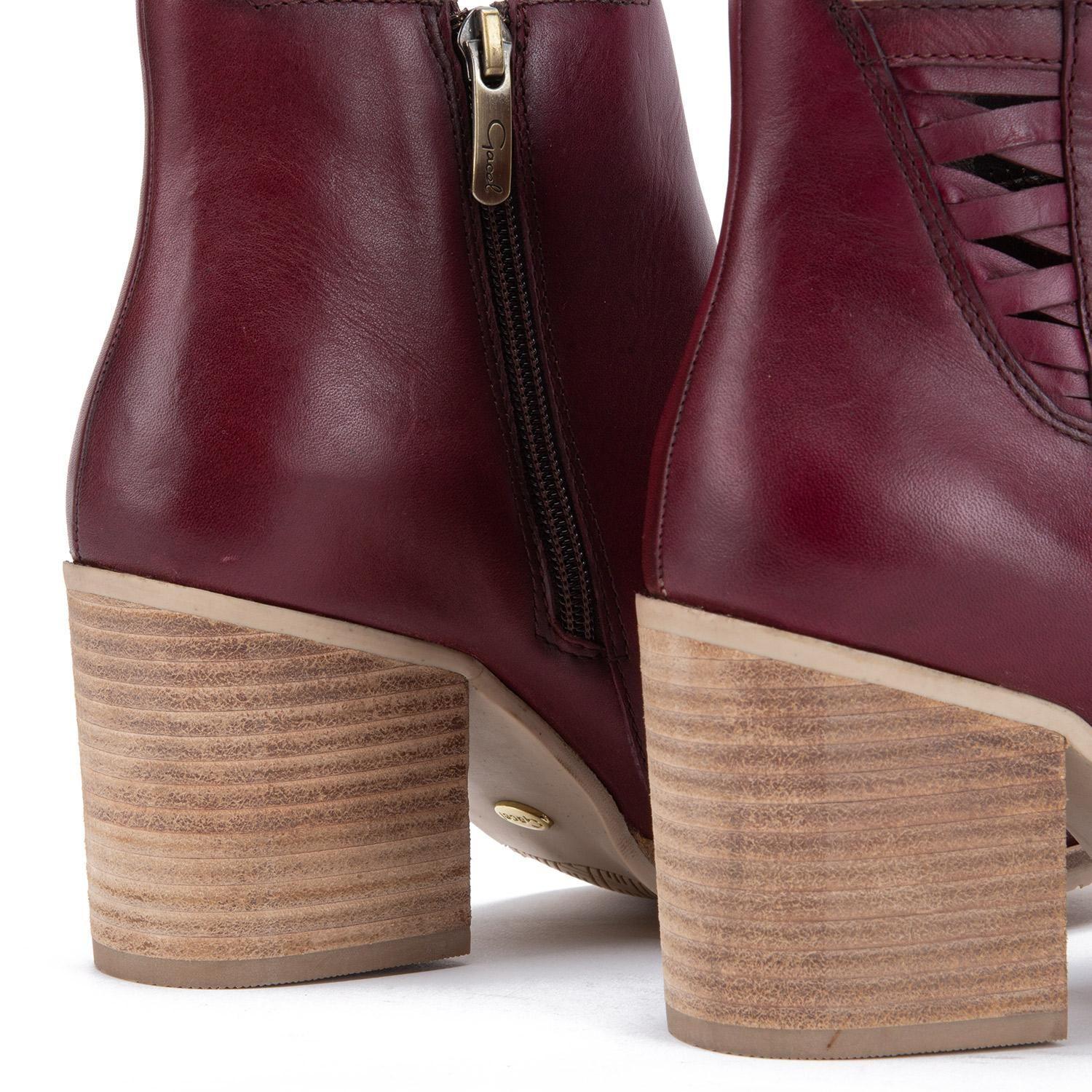 Botin de cuero mujer Gacel Burdeo Bruna-4