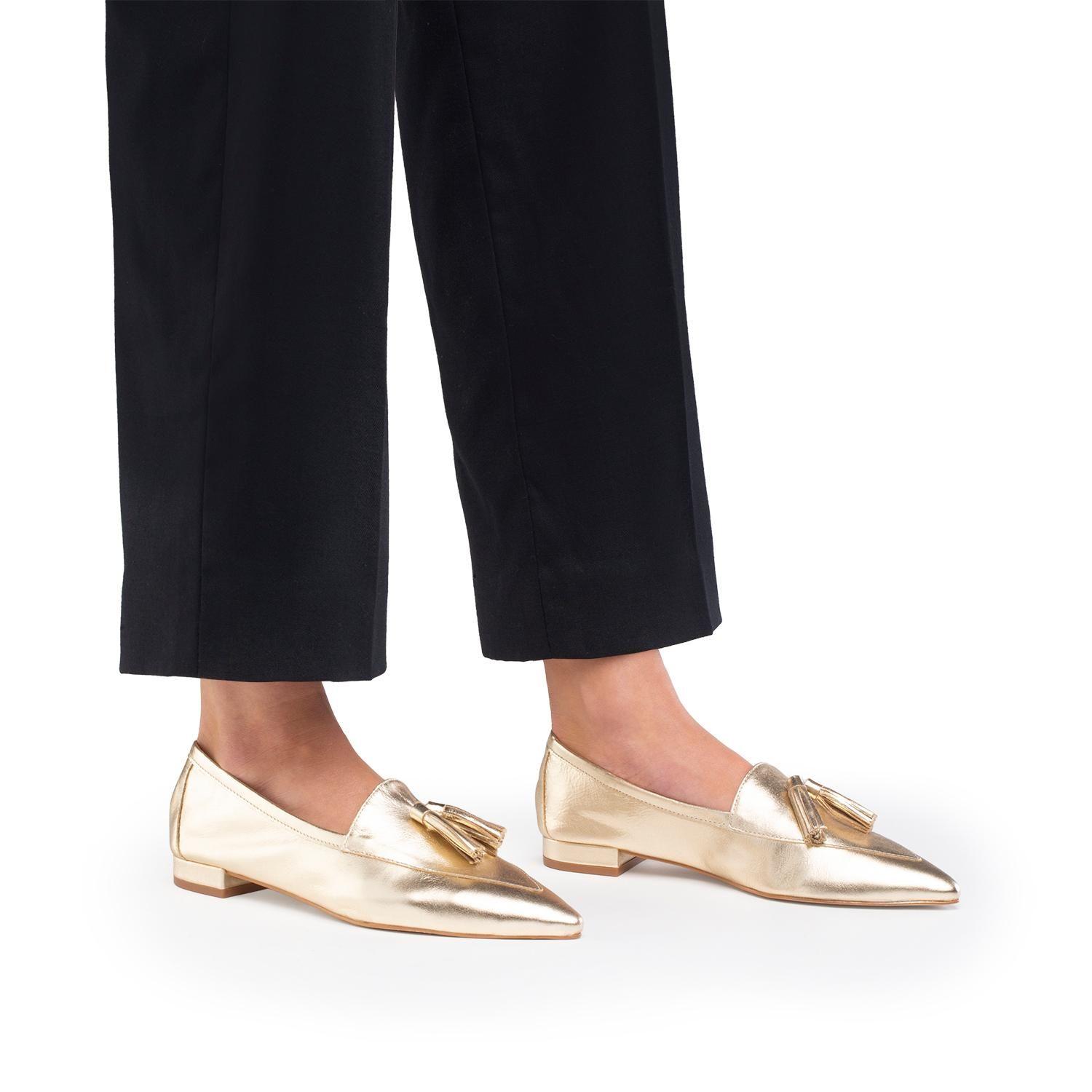 Zapato de cuero mujer Gacel Dorado Haimi-1