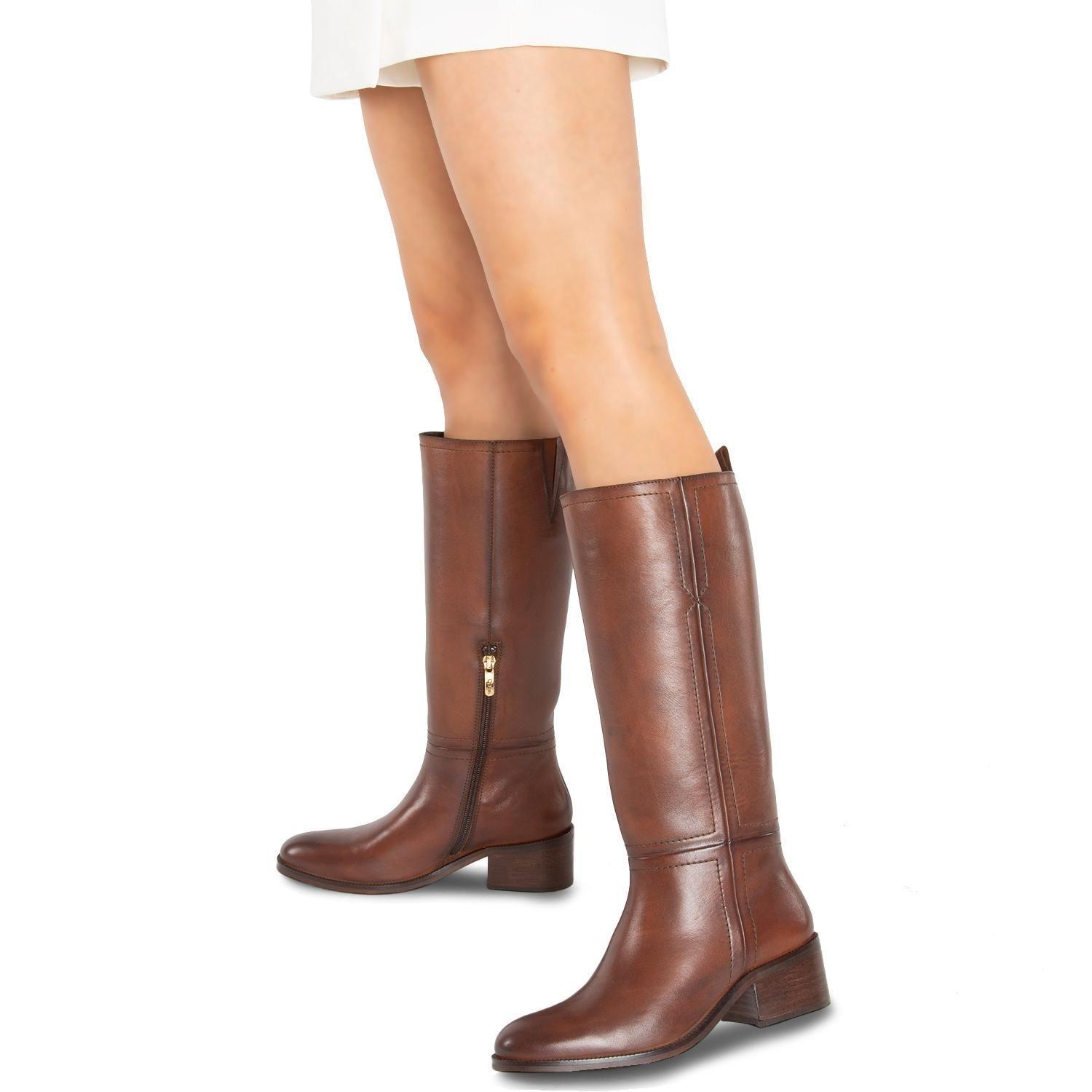 Bota de cuero mujer Gacel Marron Carola 0659885-1