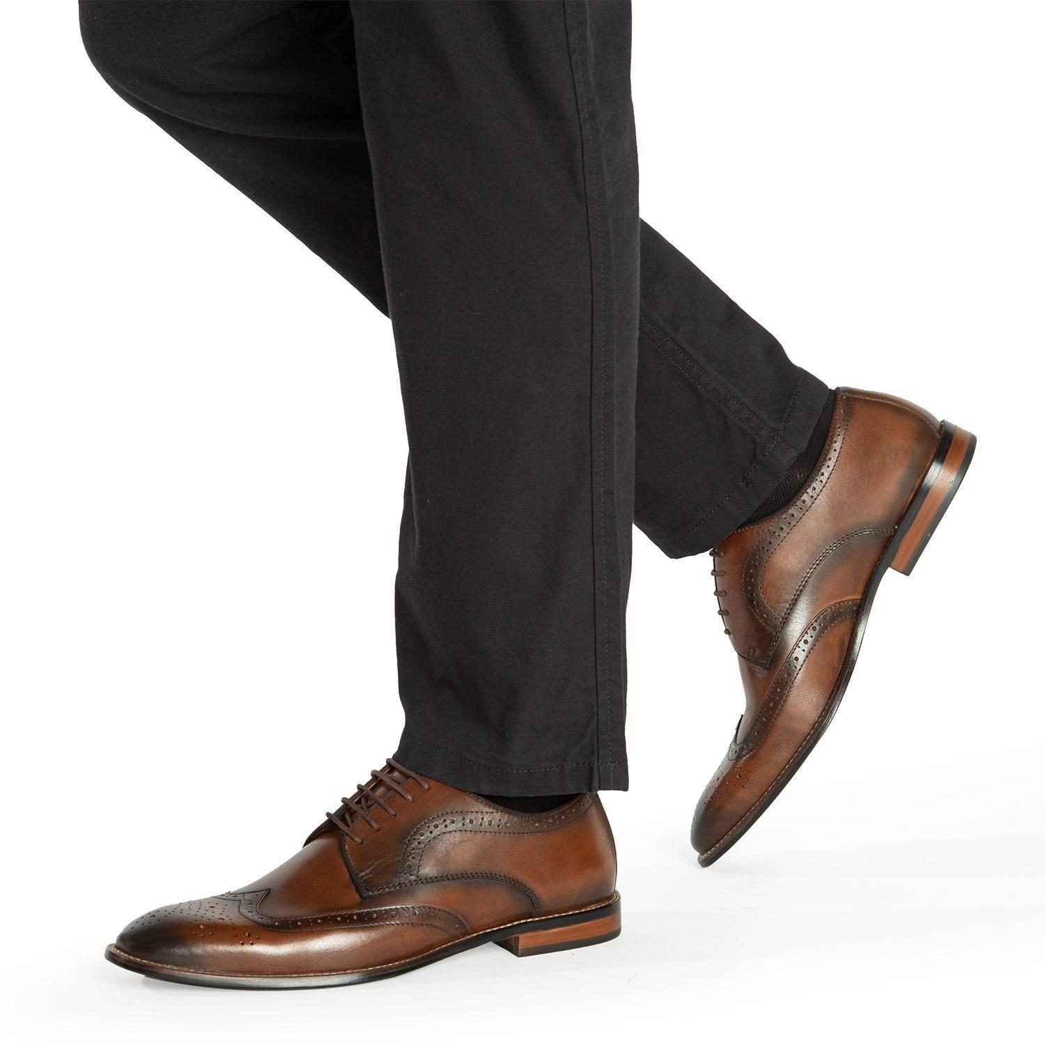 Zapato de cuero hombre Guante marron Suela-1