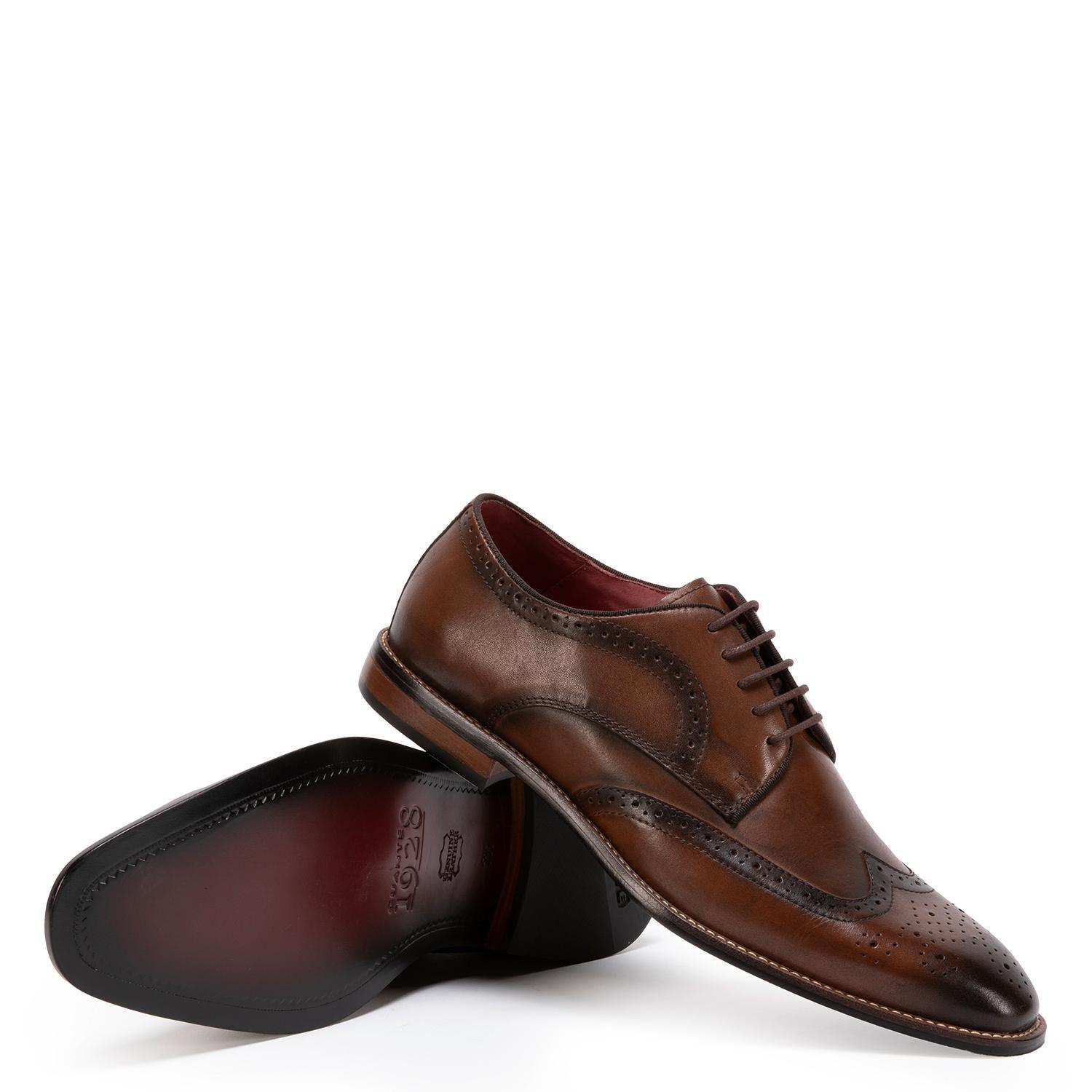 Zapato de cuero hombre Guante marron Suela-3