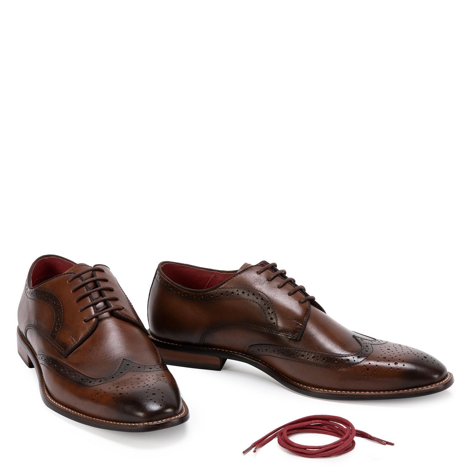 Zapato de cuero hombre Guante marron Suela-4