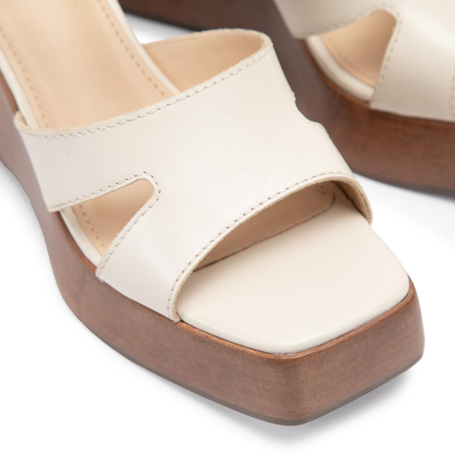 Sandalia de cuero mujer Gacel crudo Iniga-5
