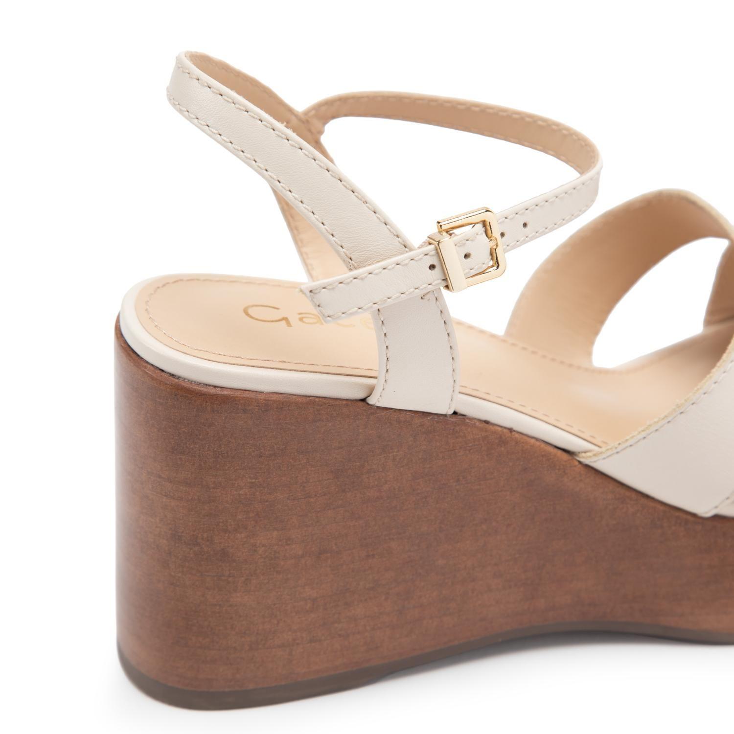 Sandalia de cuero mujer Gacel crudo Iniga-6