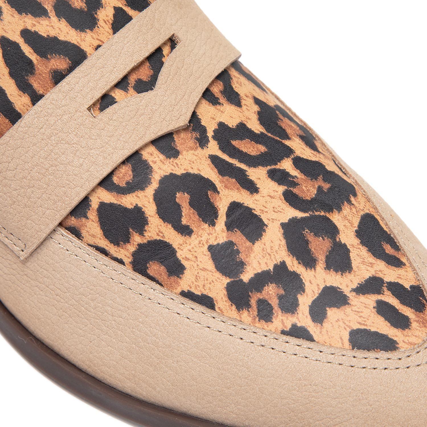 Mocasin de cuero mujer Gacel leopardo Cruz 0661170-5