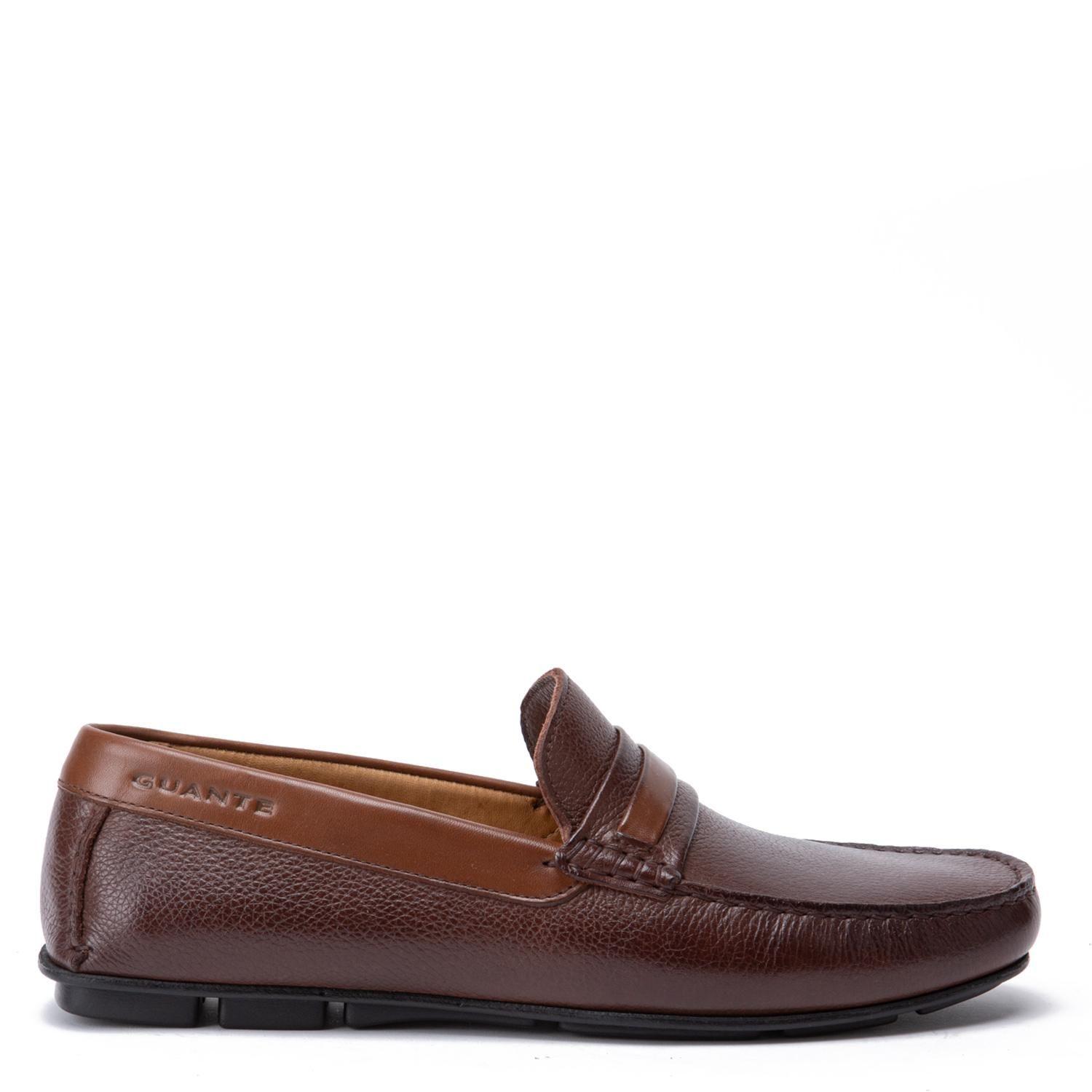 Mocasin de cuero hombre Guante chocolate Ancona 0035840-0