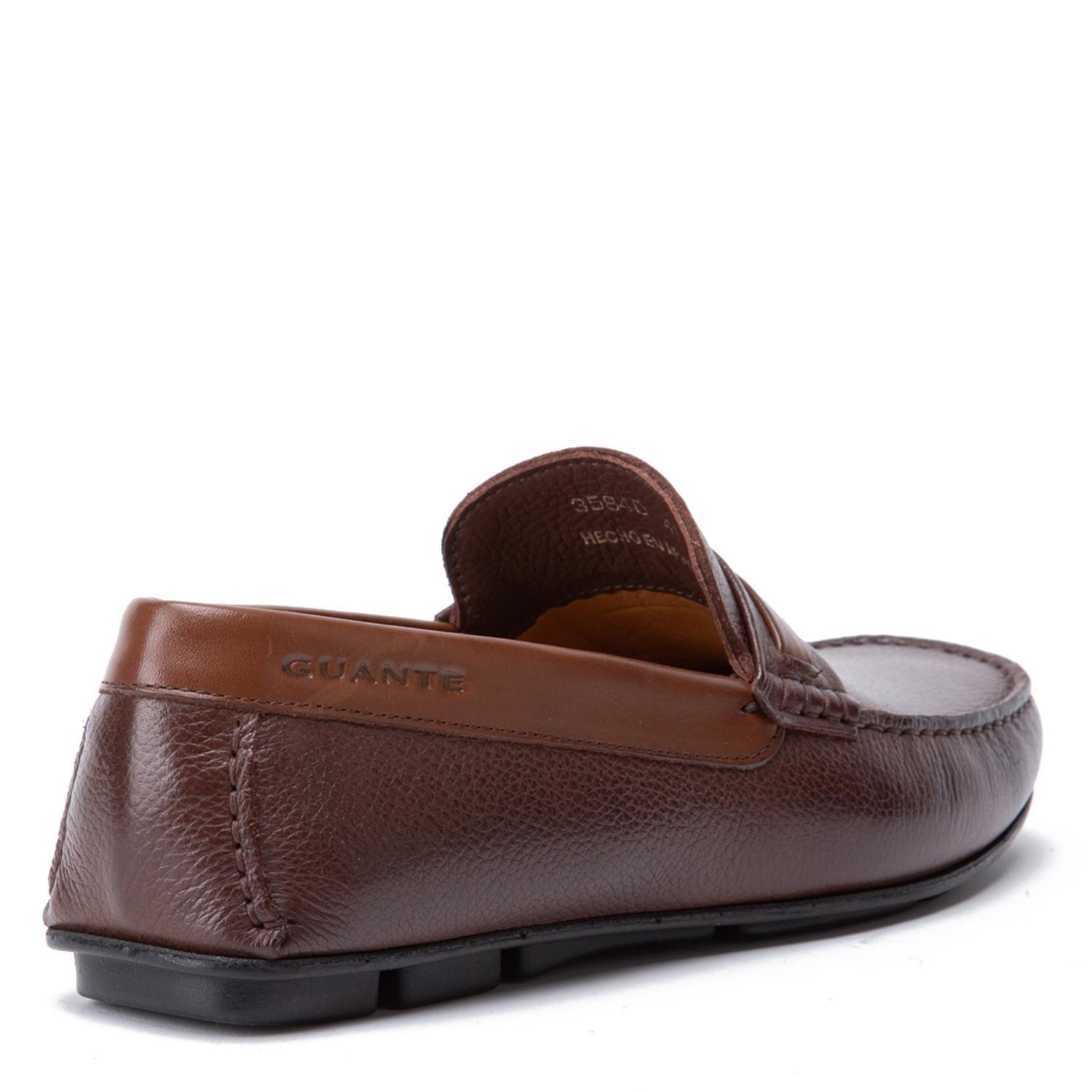 Mocasin de cuero hombre Guante chocolate Ancona 0035840-4