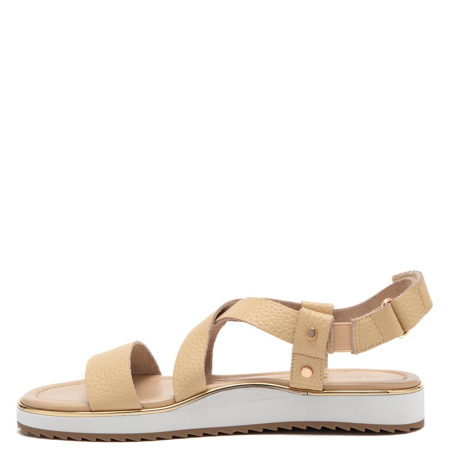 Sandalia de cuero mujer Gacel beige Mira-2