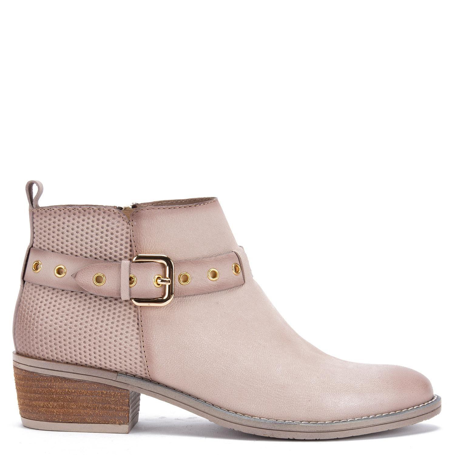 Botin de cuero mujer Gacel arena Gina 0660406-0