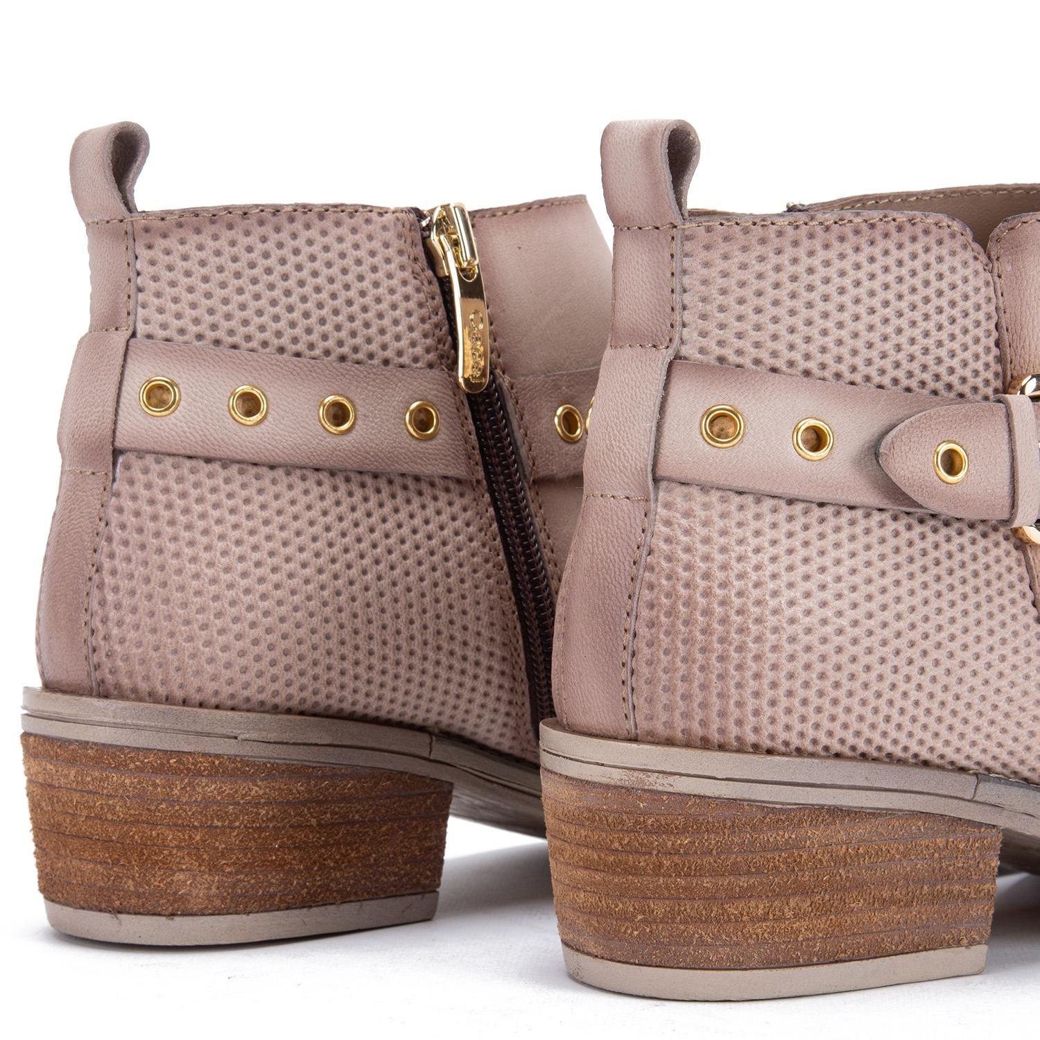 Botin de cuero mujer Gacel arena Gina 0660406-4