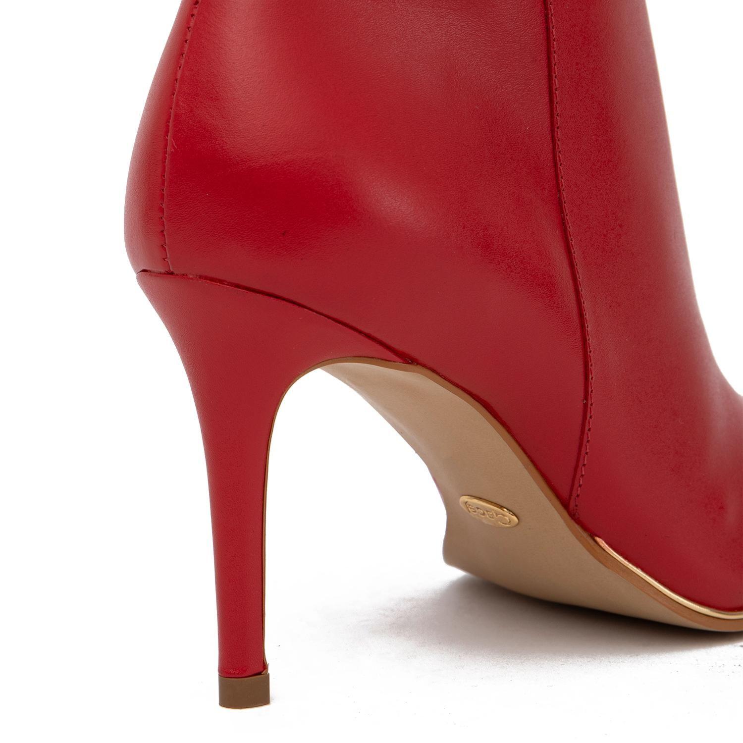 Botin de cuero mujer Gacel rojo Rania 0660980-3