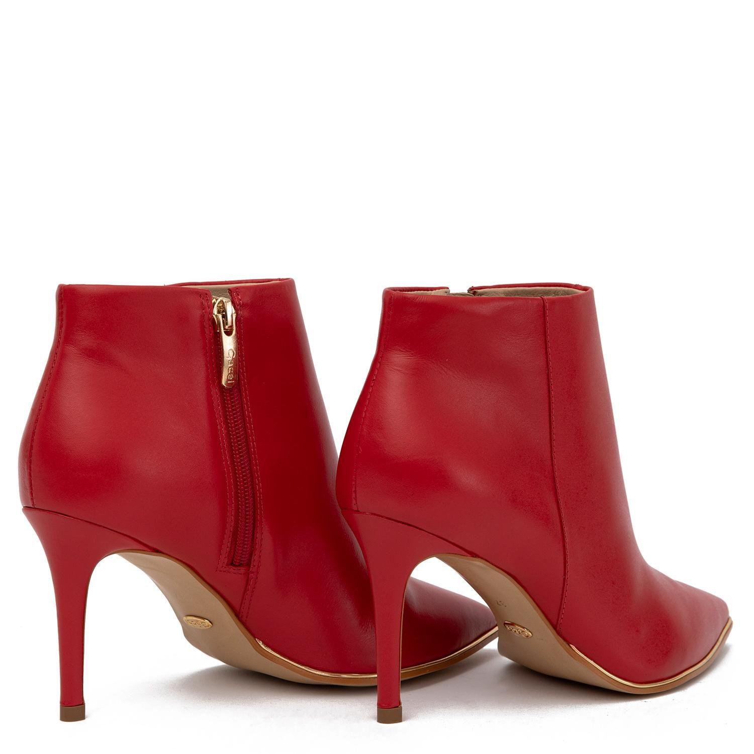 Botin de cuero mujer Gacel rojo Rania 0660980-4
