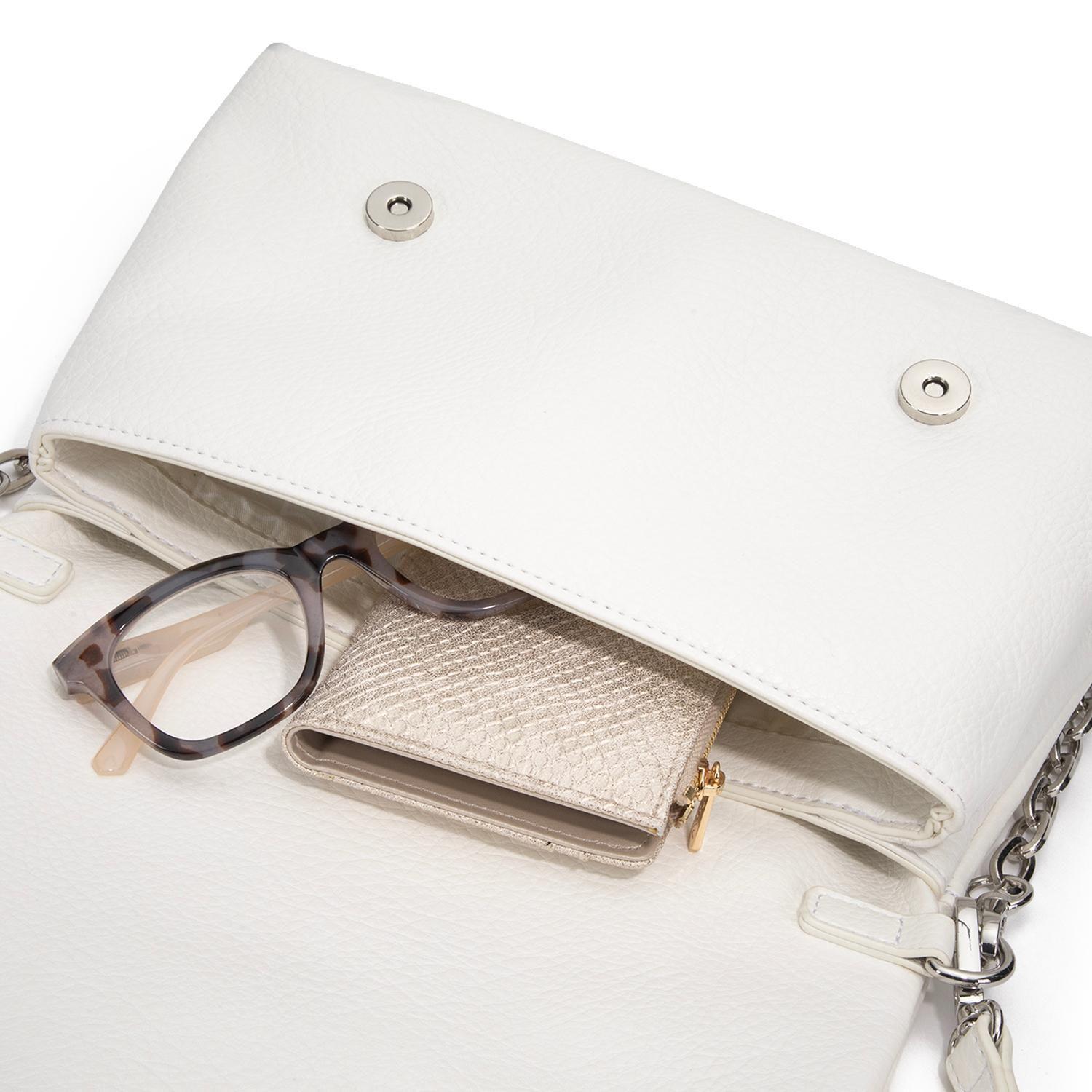 Cartera mujer Gacel blanco bandolera grande-8