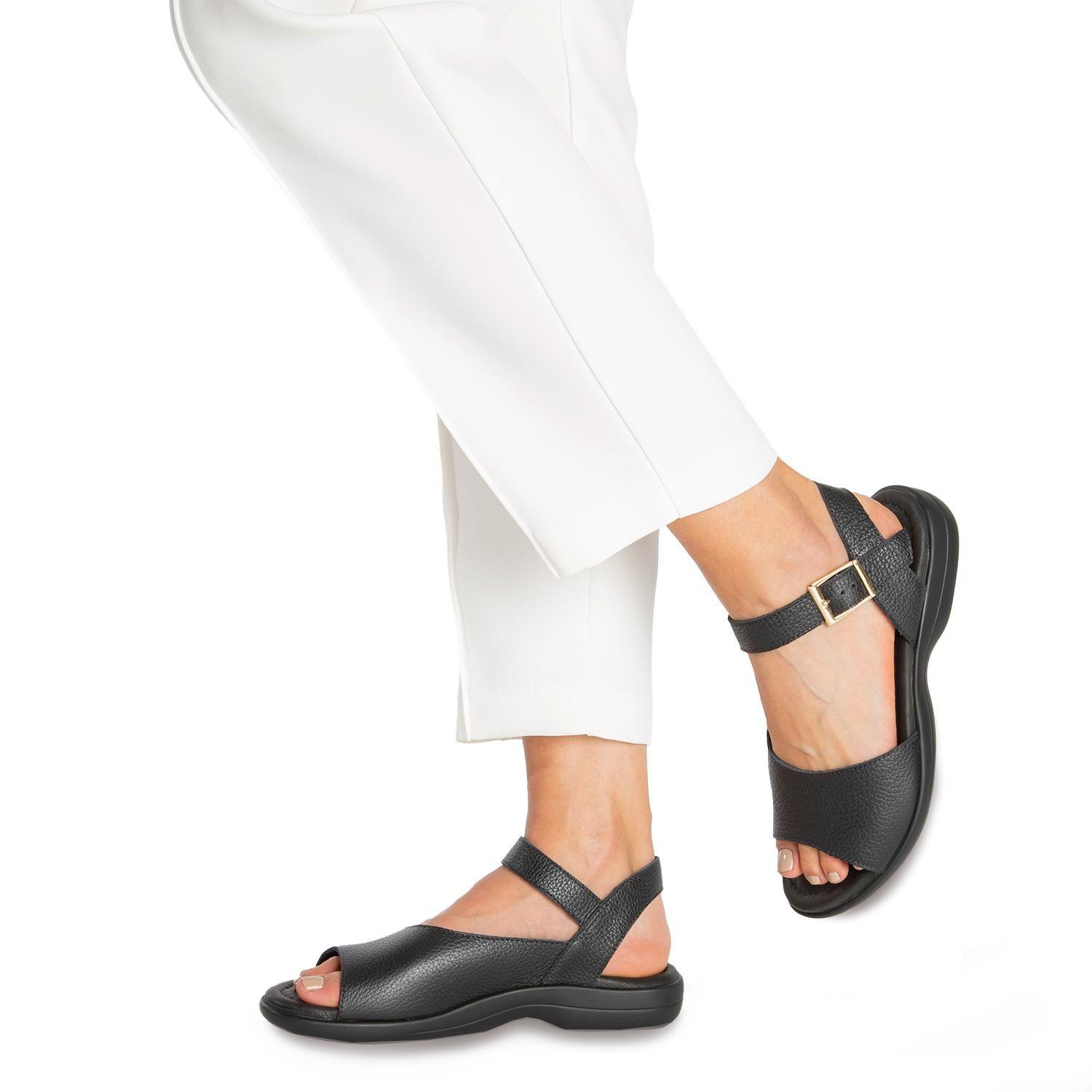 Sandalia de cuero mujer Gacel negro Arely-1