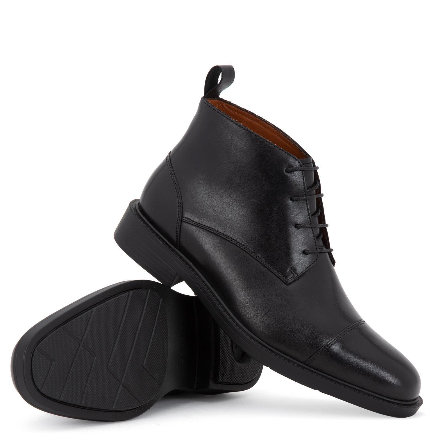 Botin de cuero hombre Guante negro Boston-2