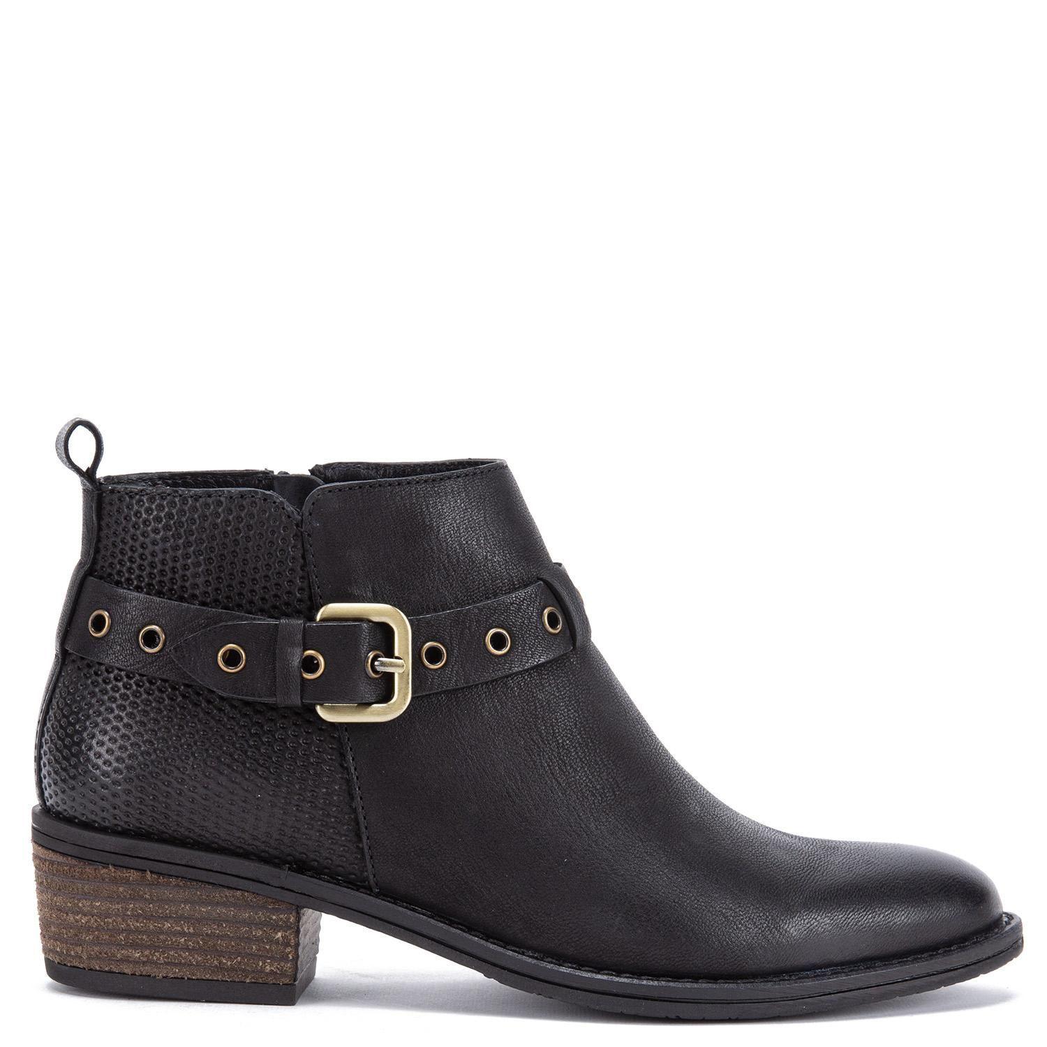 Botin de cuero mujer Gacel negro Gina-0