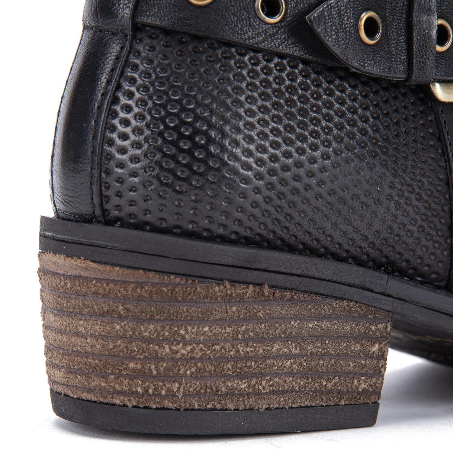 Botin de cuero mujer Gacel negro Gina-3