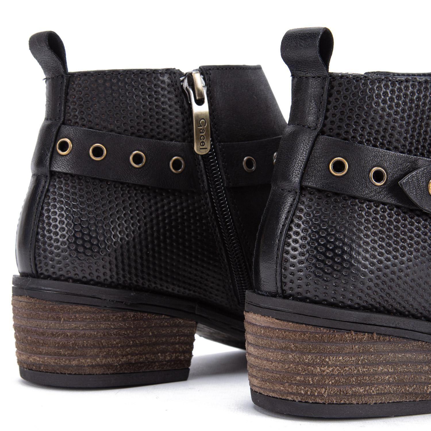 Botin de cuero mujer Gacel negro Gina-4
