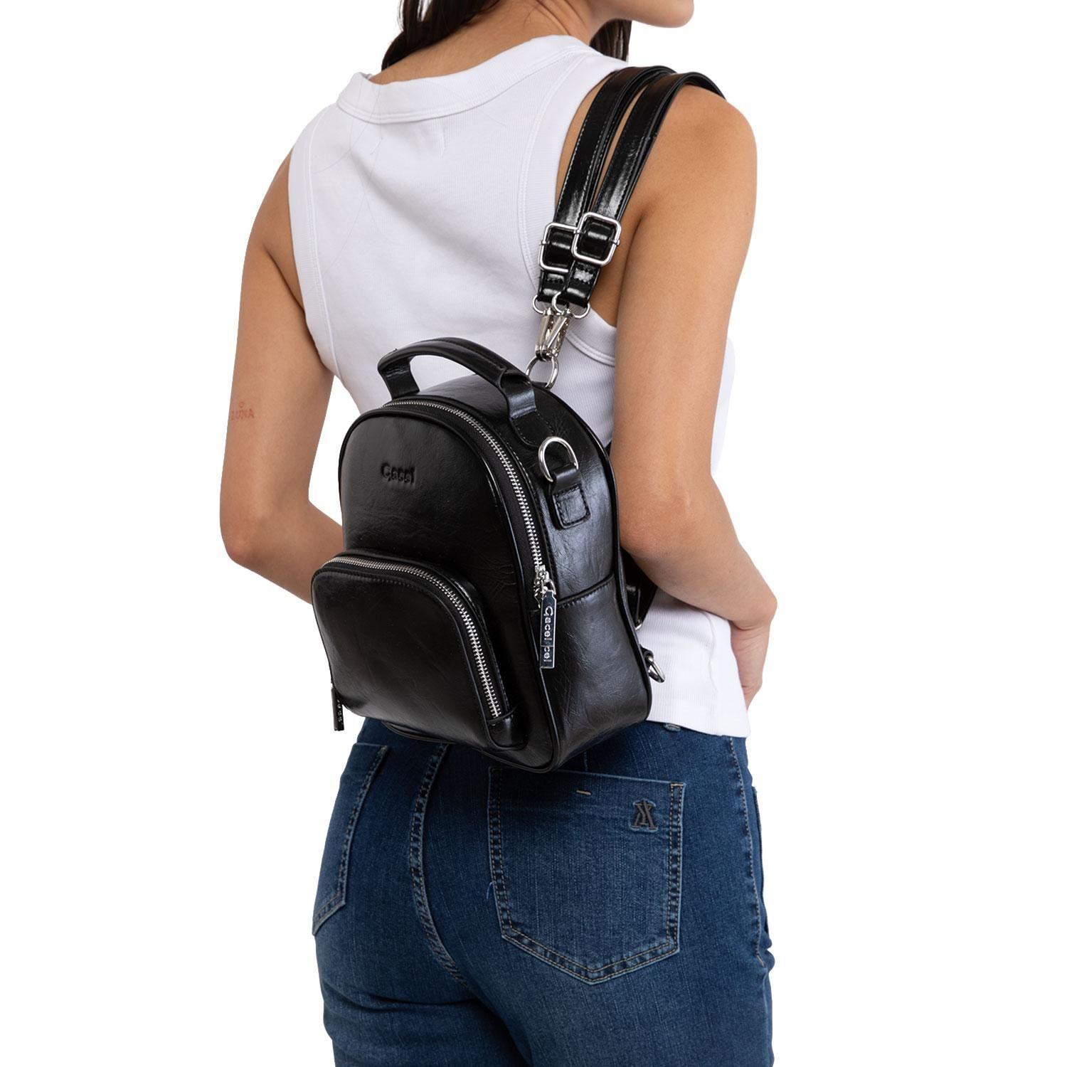 Mochila mujer Gacel negro pequeña-1