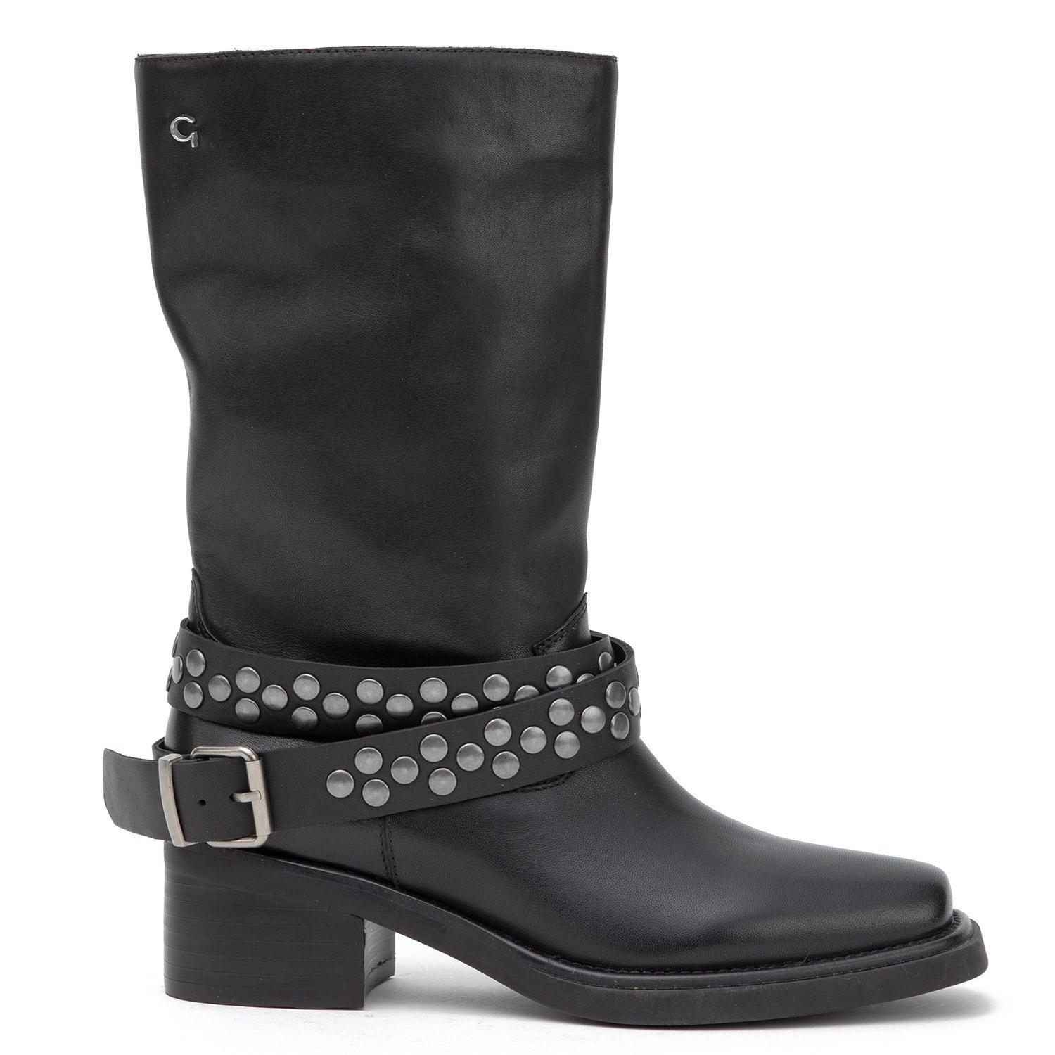 Bota de cuero mujer Gacel negro Row-0