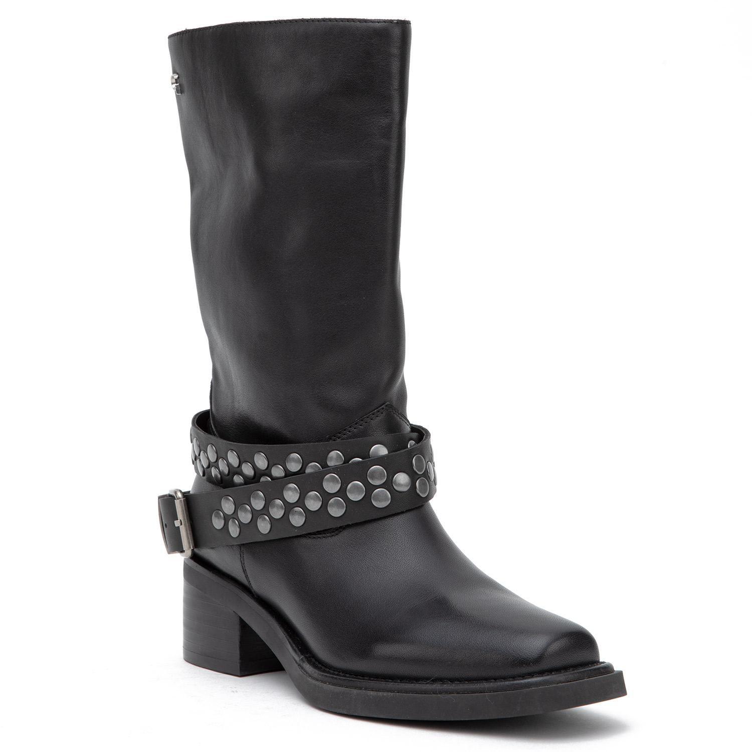 Bota de cuero mujer Gacel negro Row-2