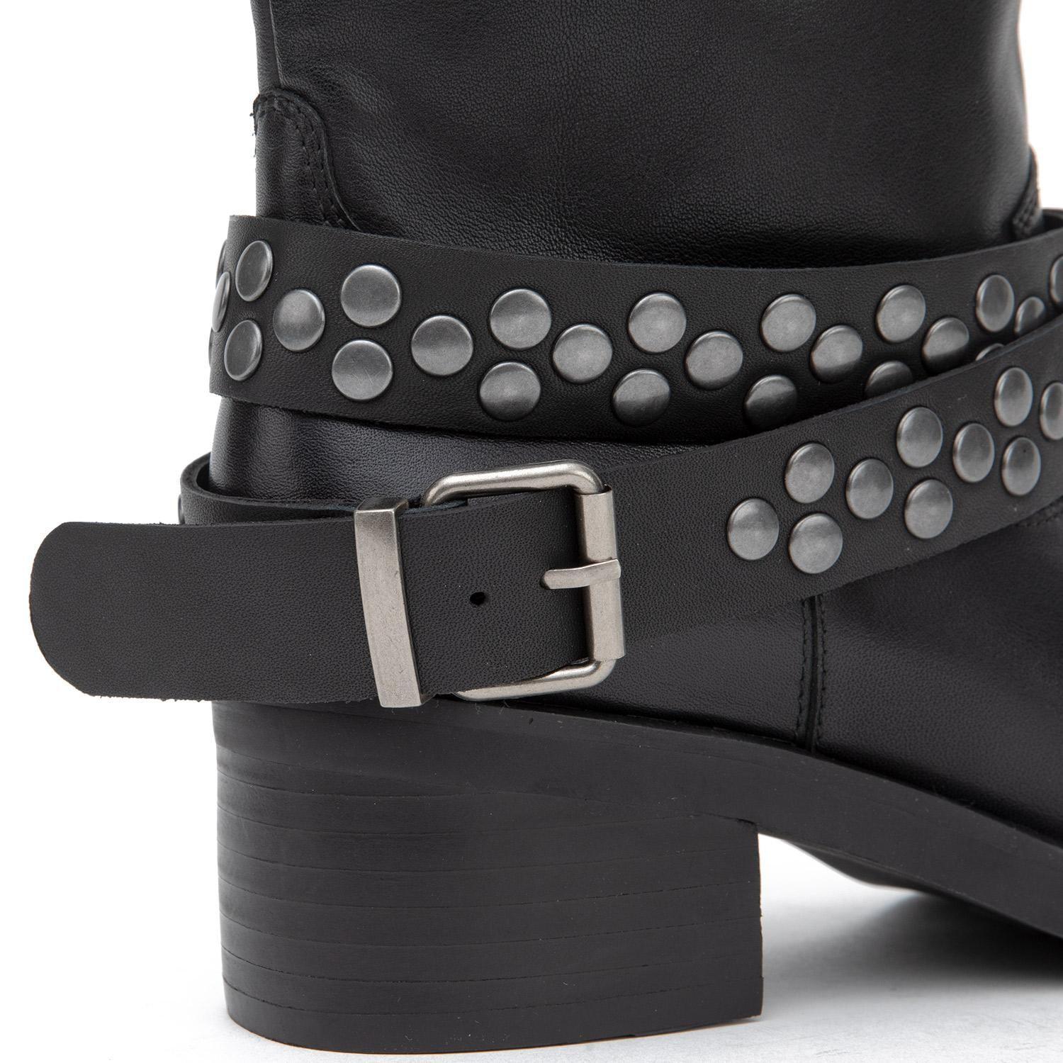 Bota de cuero mujer Gacel negro Row-3