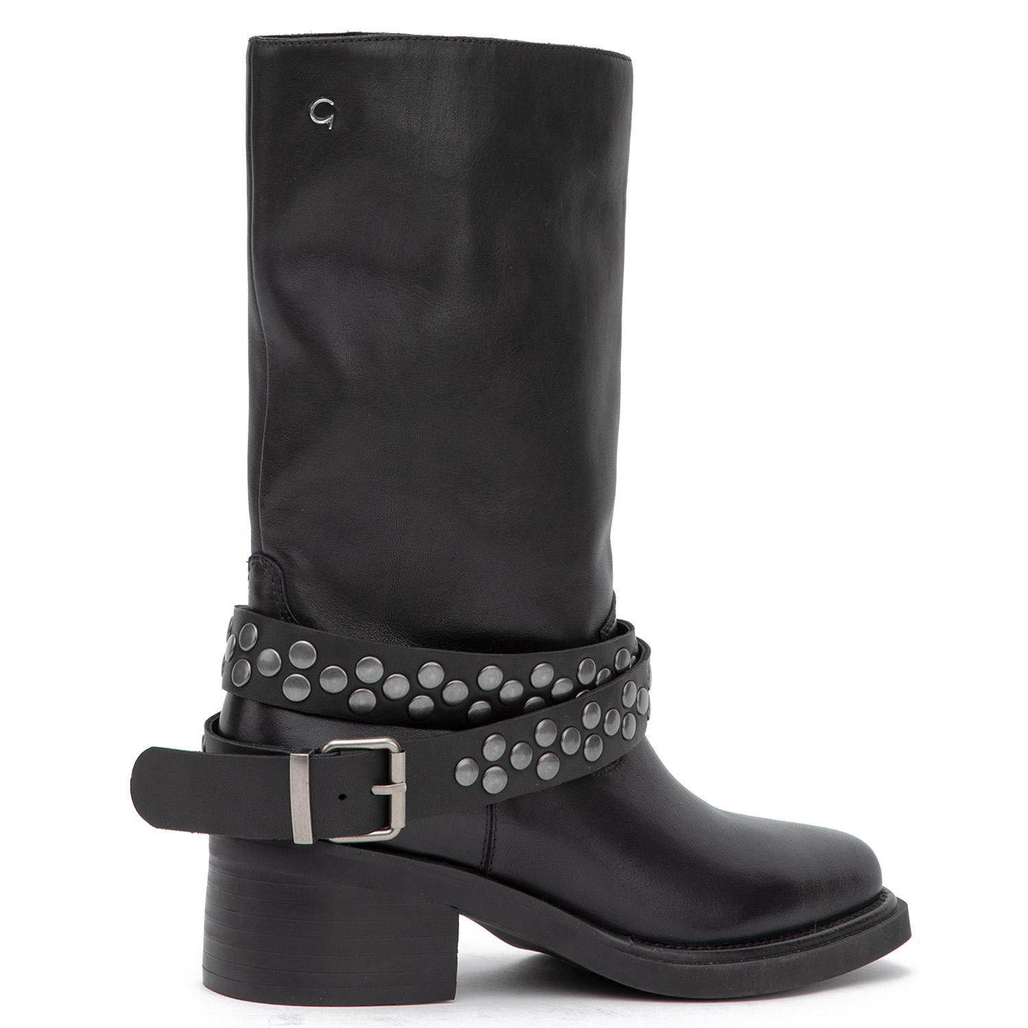 Bota de cuero mujer Gacel negro Row-4