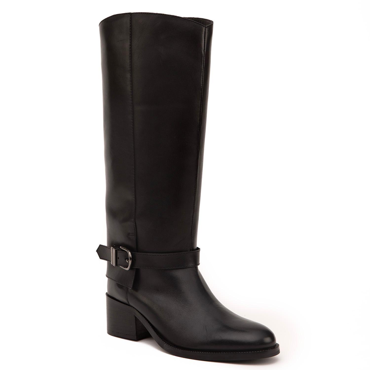 Bota de cuero mujer Gacel negro Carola-2
