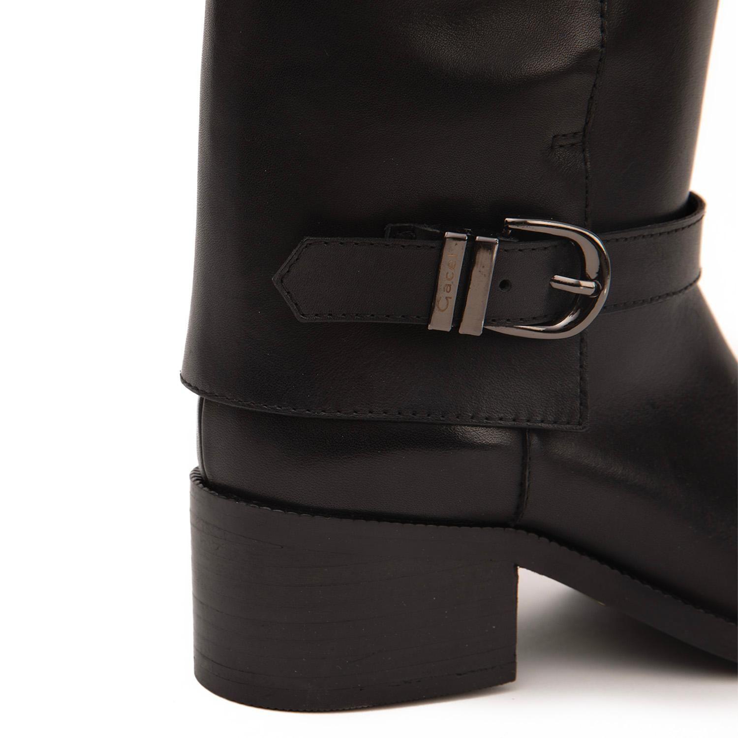 Bota de cuero mujer Gacel negro Carola-3