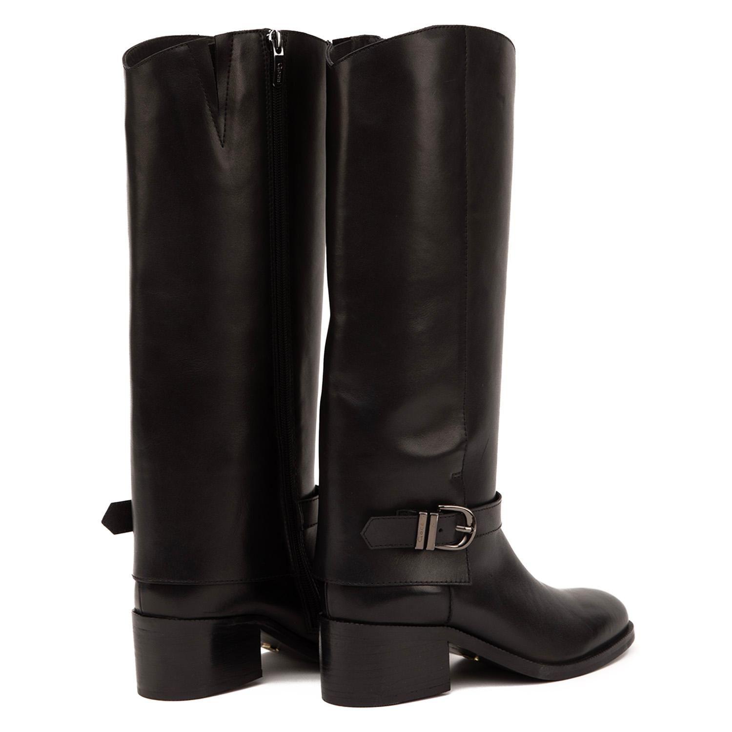 Bota de cuero mujer Gacel negro Carola-4