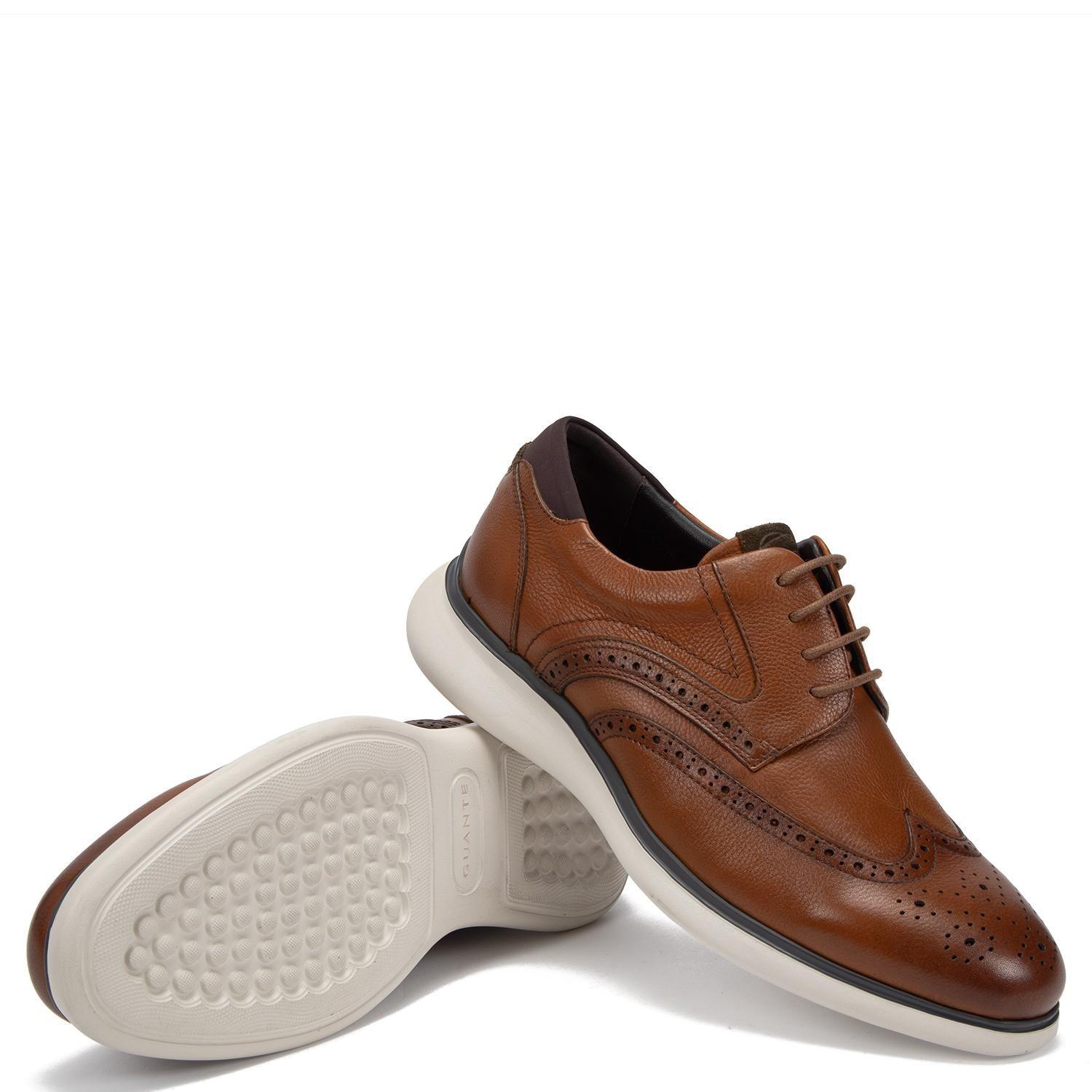 Zapato de cuero hombre Guante camel Fez-3