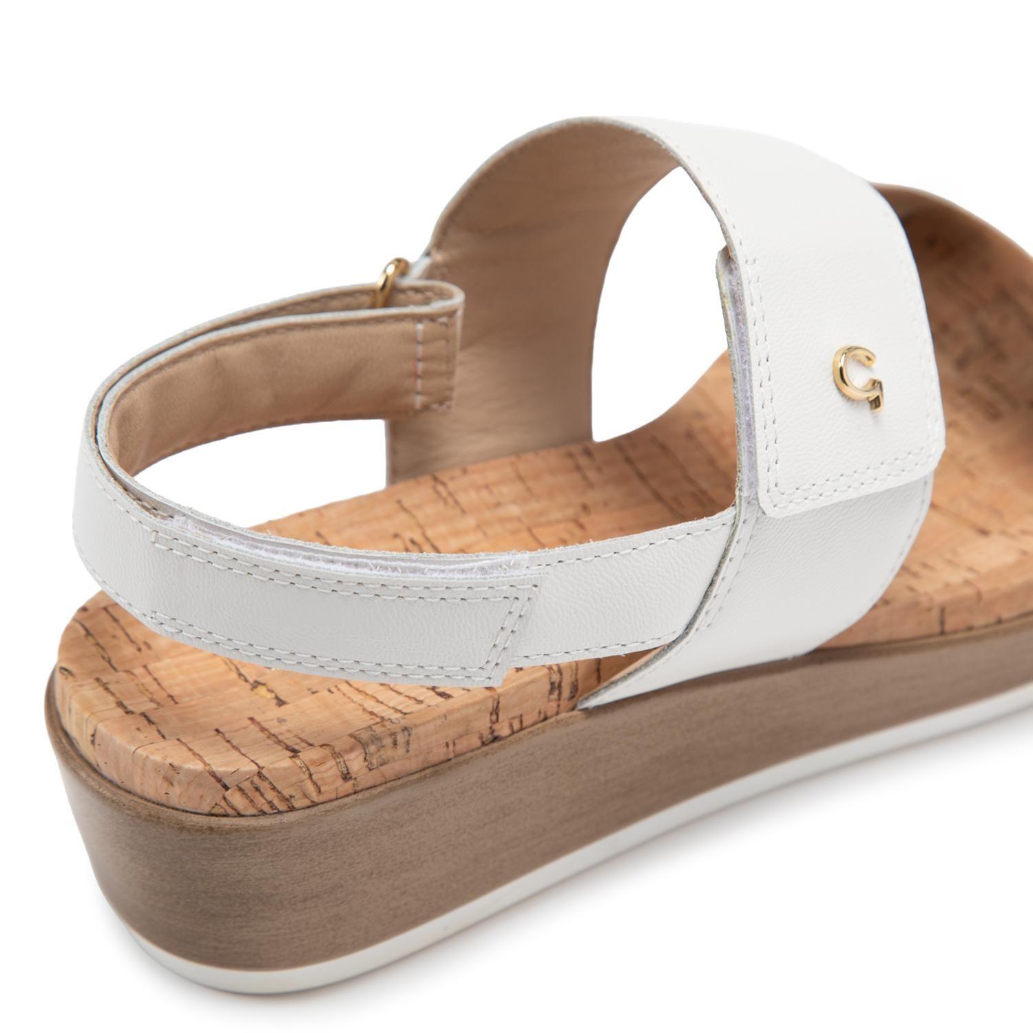Sandalia de cuero mujer Gacel blanco Meryl 0661524-6