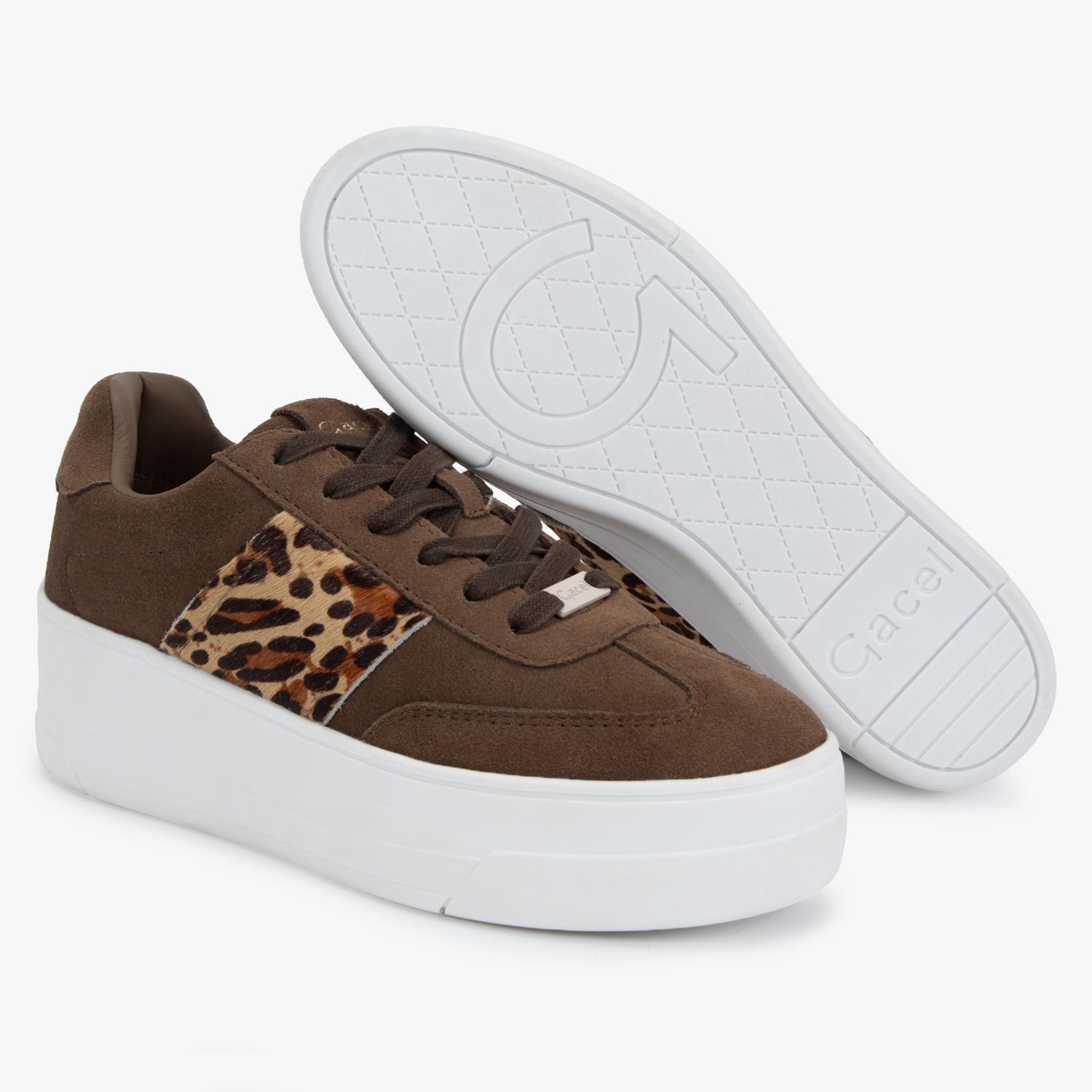 Zapatilla de cuero mujer Gacel cafe Rosi 0661403-3