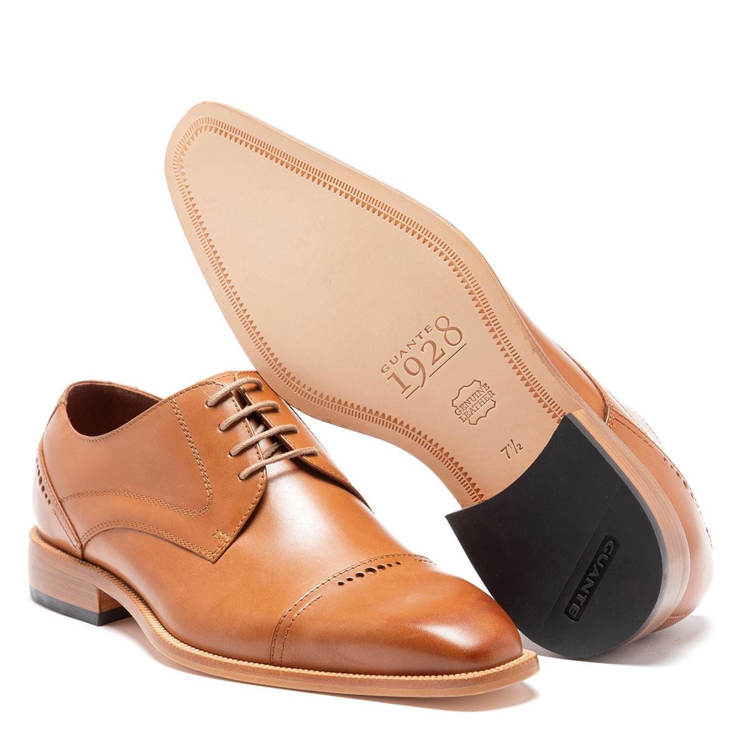 Zapato de cuero hombre Guante camel Suela Natural 0033323-3