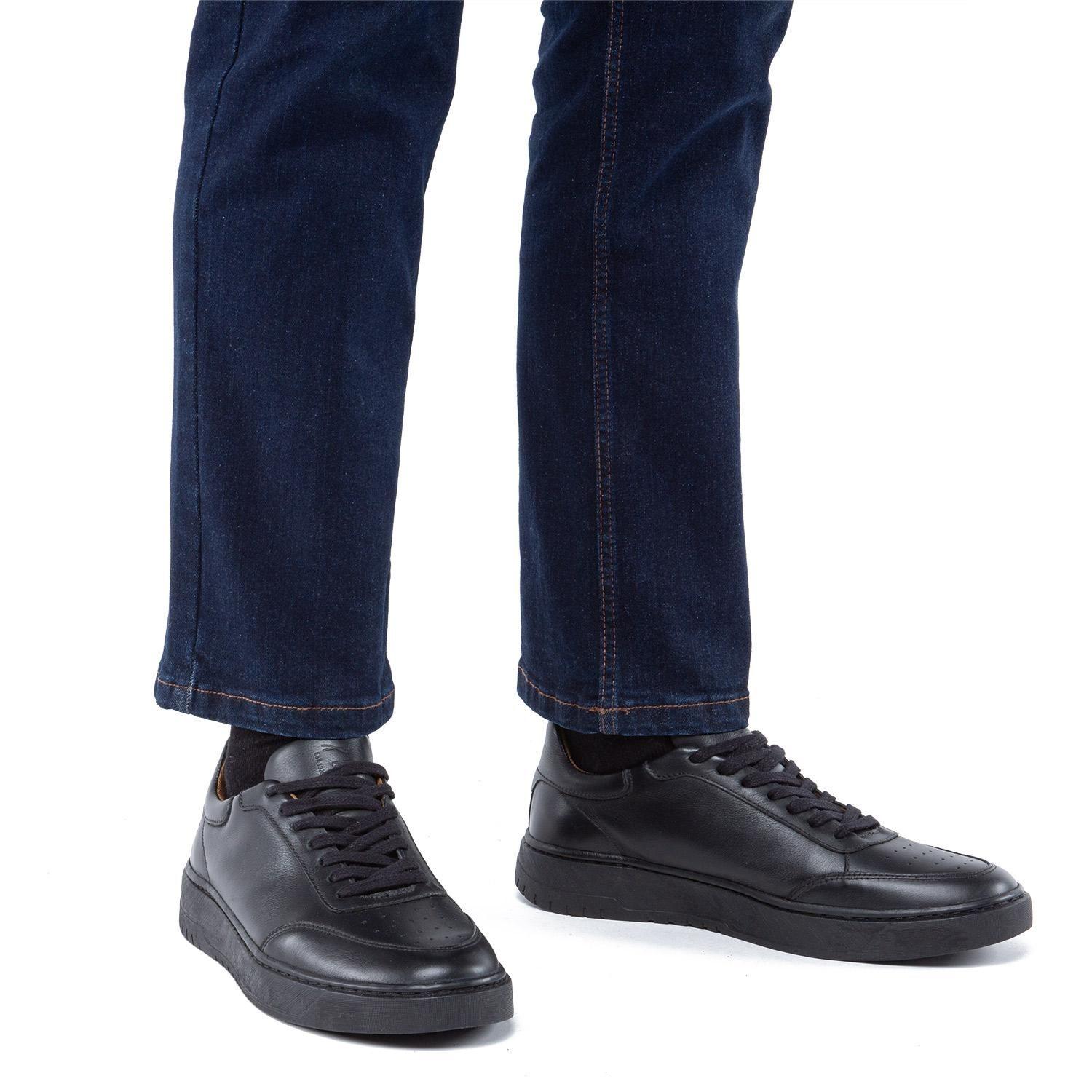 Zapatilla de cuero hombre Guante negro Hong Kong-1