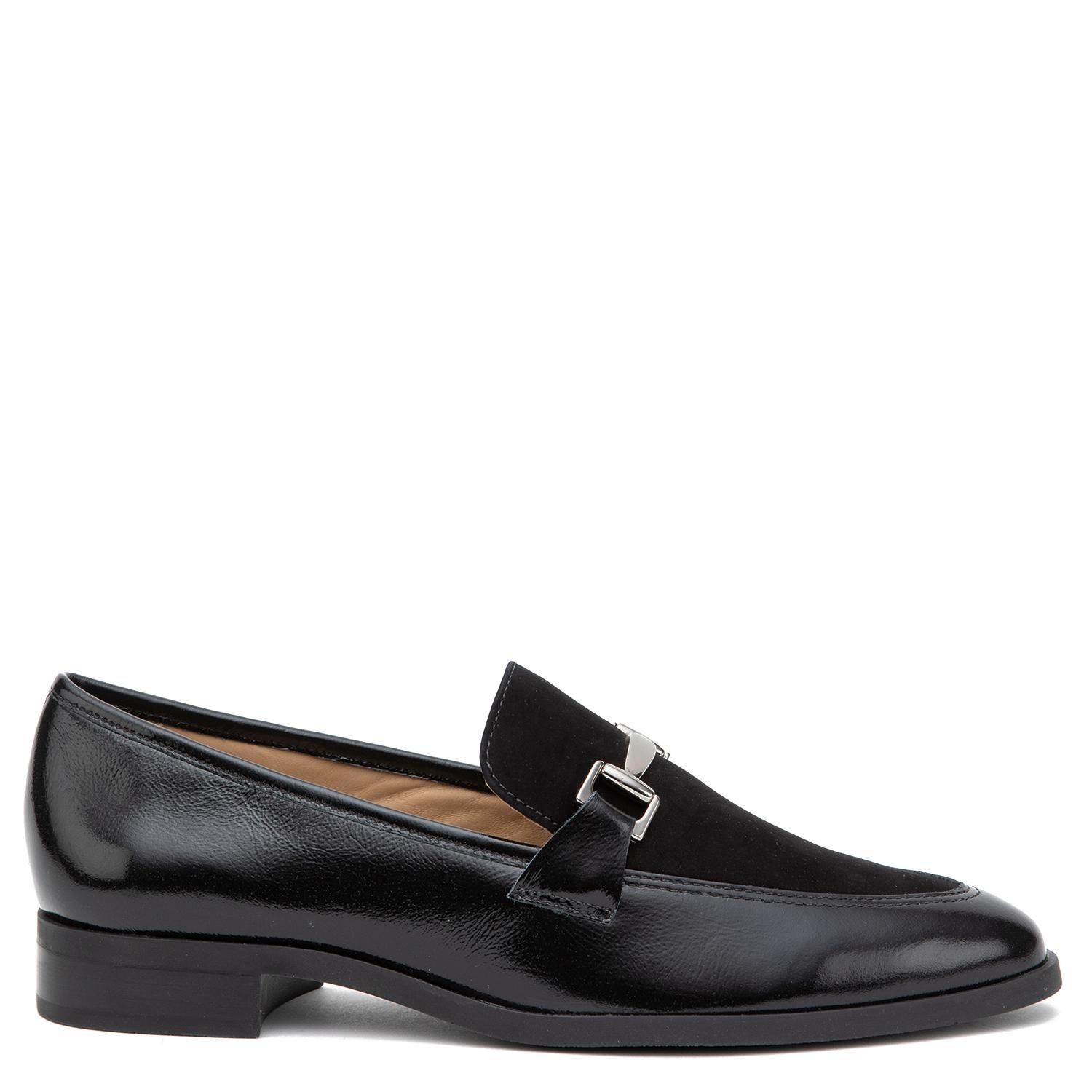 Mocasin de cuero mujer Gacel negro Cruz-0