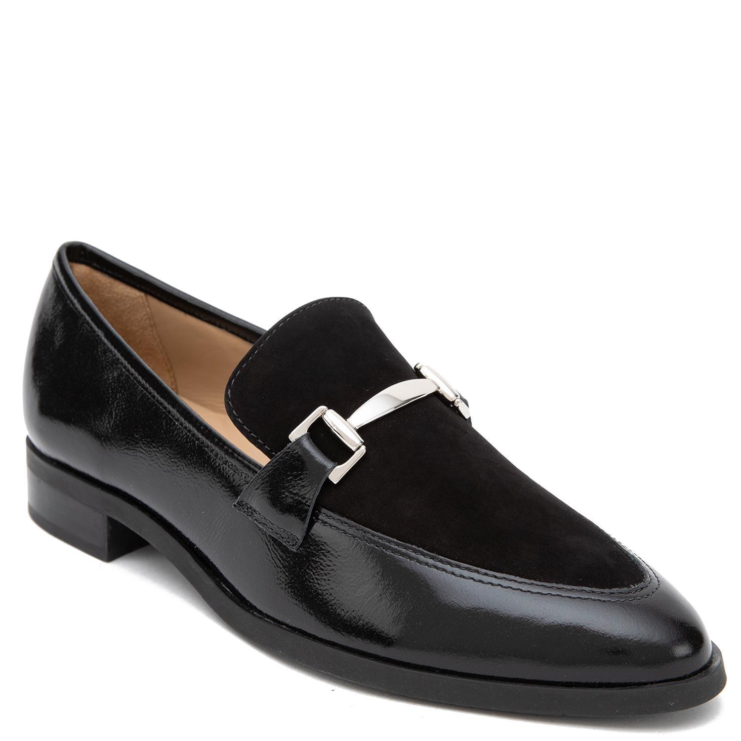 Mocasin de cuero mujer Gacel negro Cruz-2