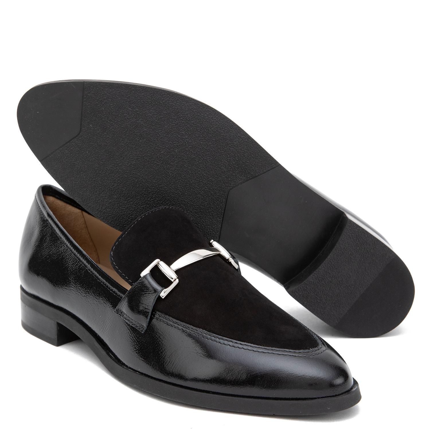 Mocasin de cuero mujer Gacel negro Cruz-3