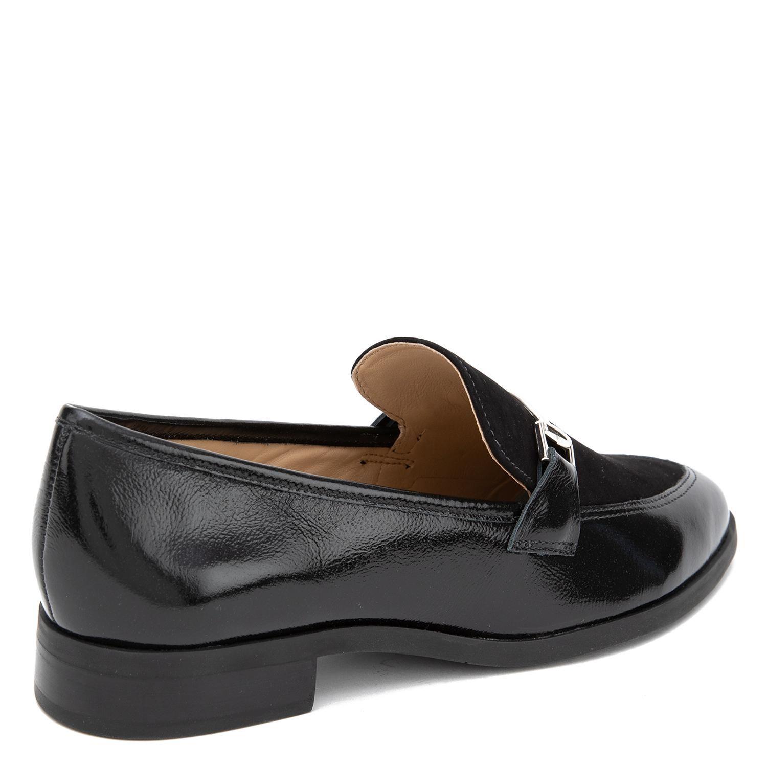 Mocasin de cuero mujer Gacel negro Cruz-4